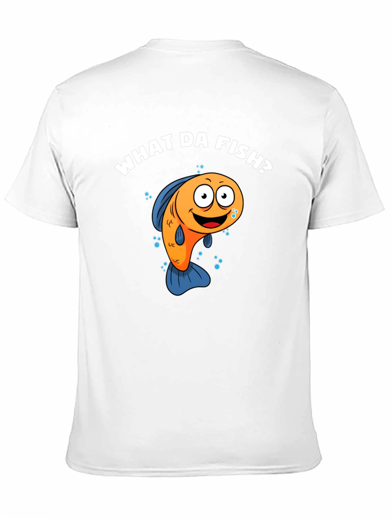 Black Funny What Da Fish? Cartoon Black T-Shirt view 11