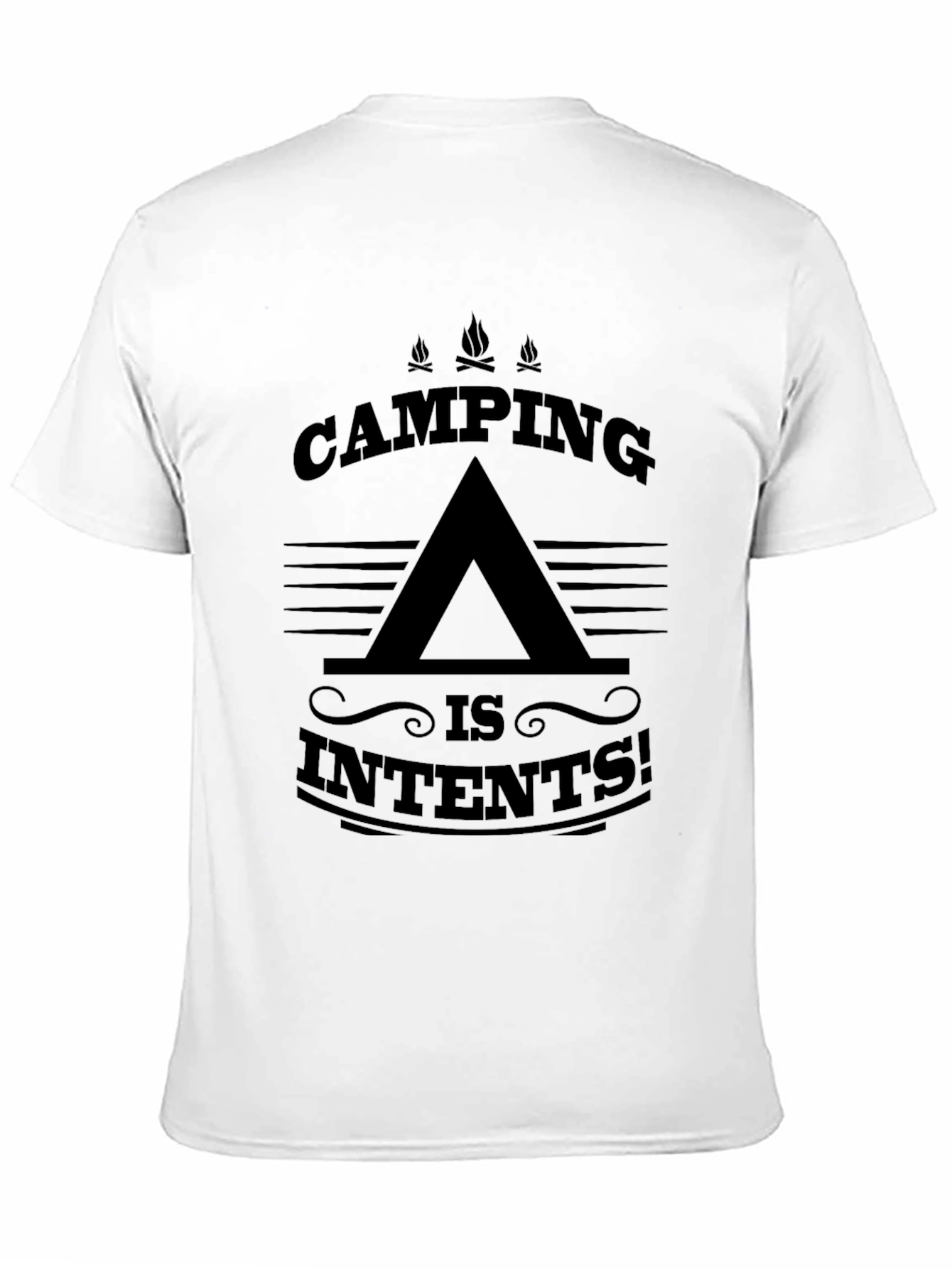 Camping is Intents! Men's Black Graphic T-Shirt - 11