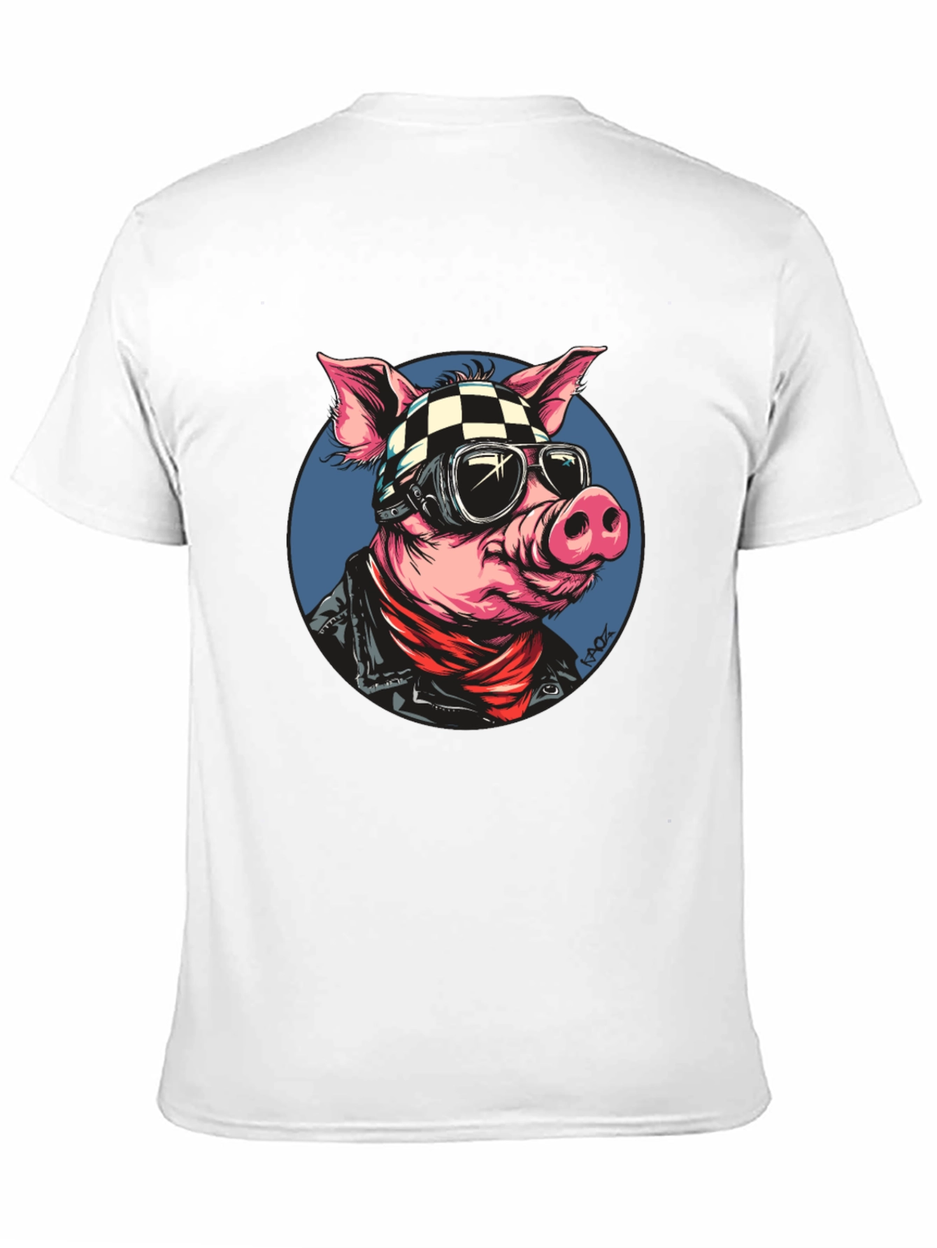 Black Cool Pig Rider T-Shirt - Black Cotton Tee view 11