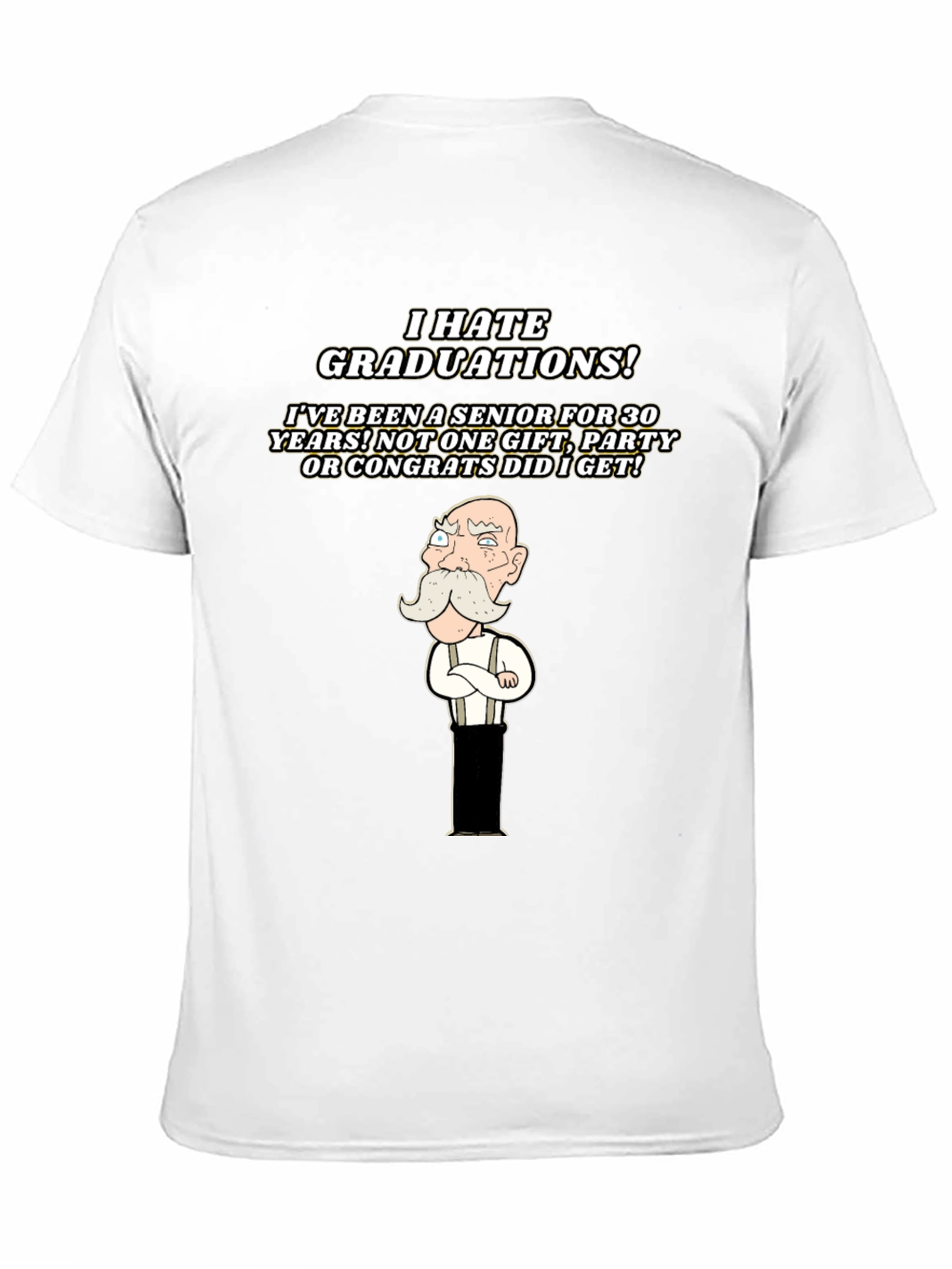 Black I Hate Graduations! Black T-Shirt view 11