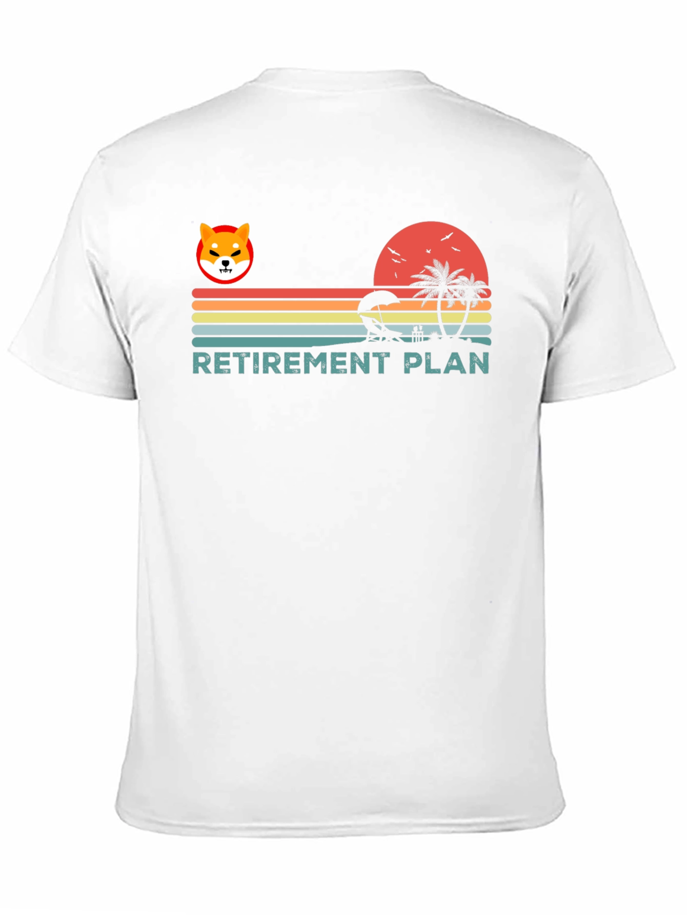 Black Retirement Plan Shiba Inu Beach T-Shirt view 11
