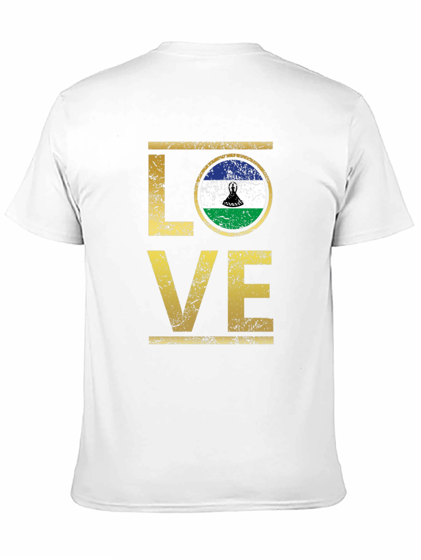 Lesotho Flag LOVE T-Shirt - 11