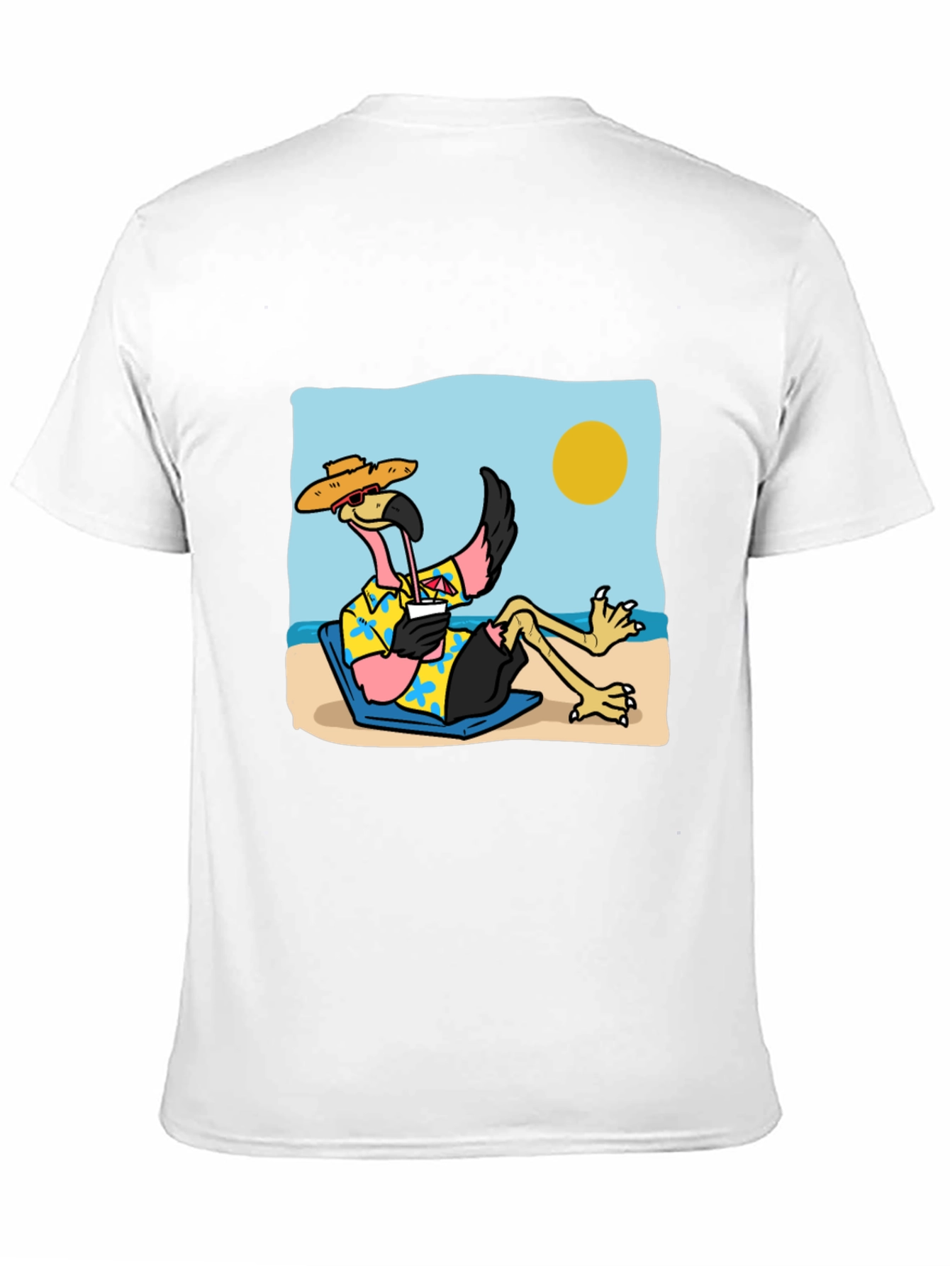 Black Relaxed Flamingo Beach T-Shirt - Tropical Vibe view 11