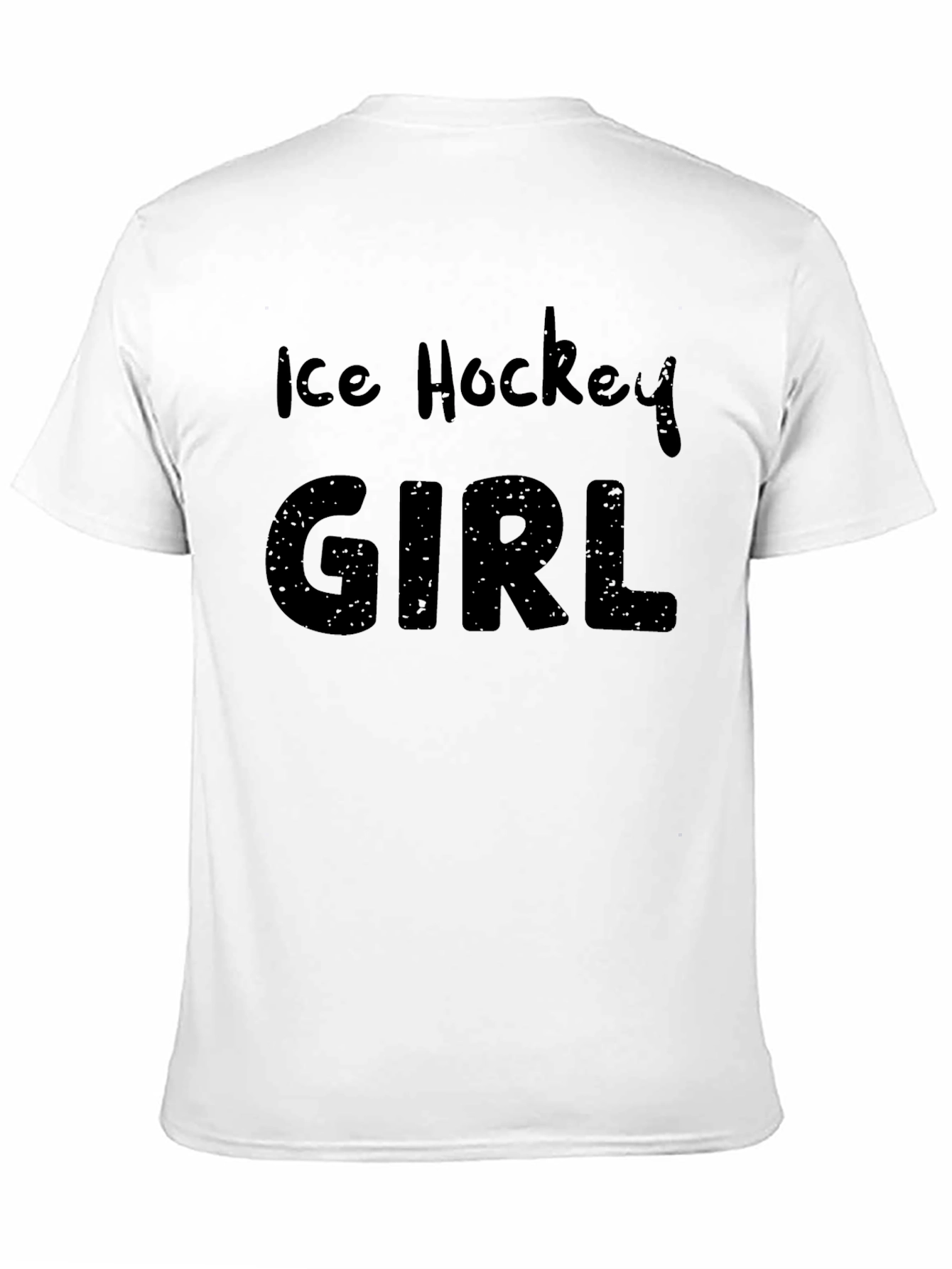 Black Ice Hockey Girl T-Shirt - Black Cotton Tee view 11
