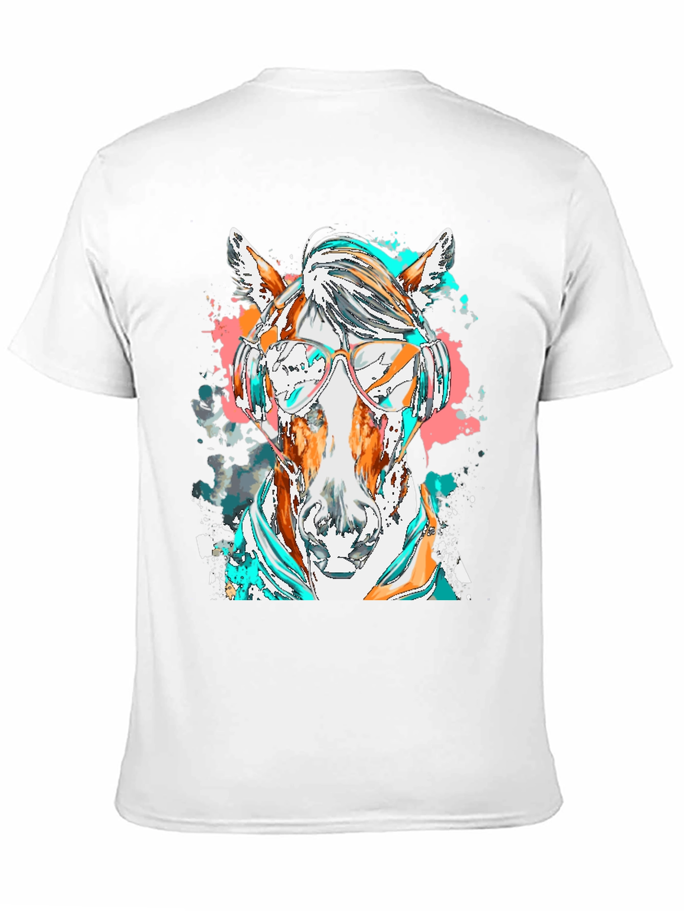 Black Horse with Headphones Graphic Tee view 11