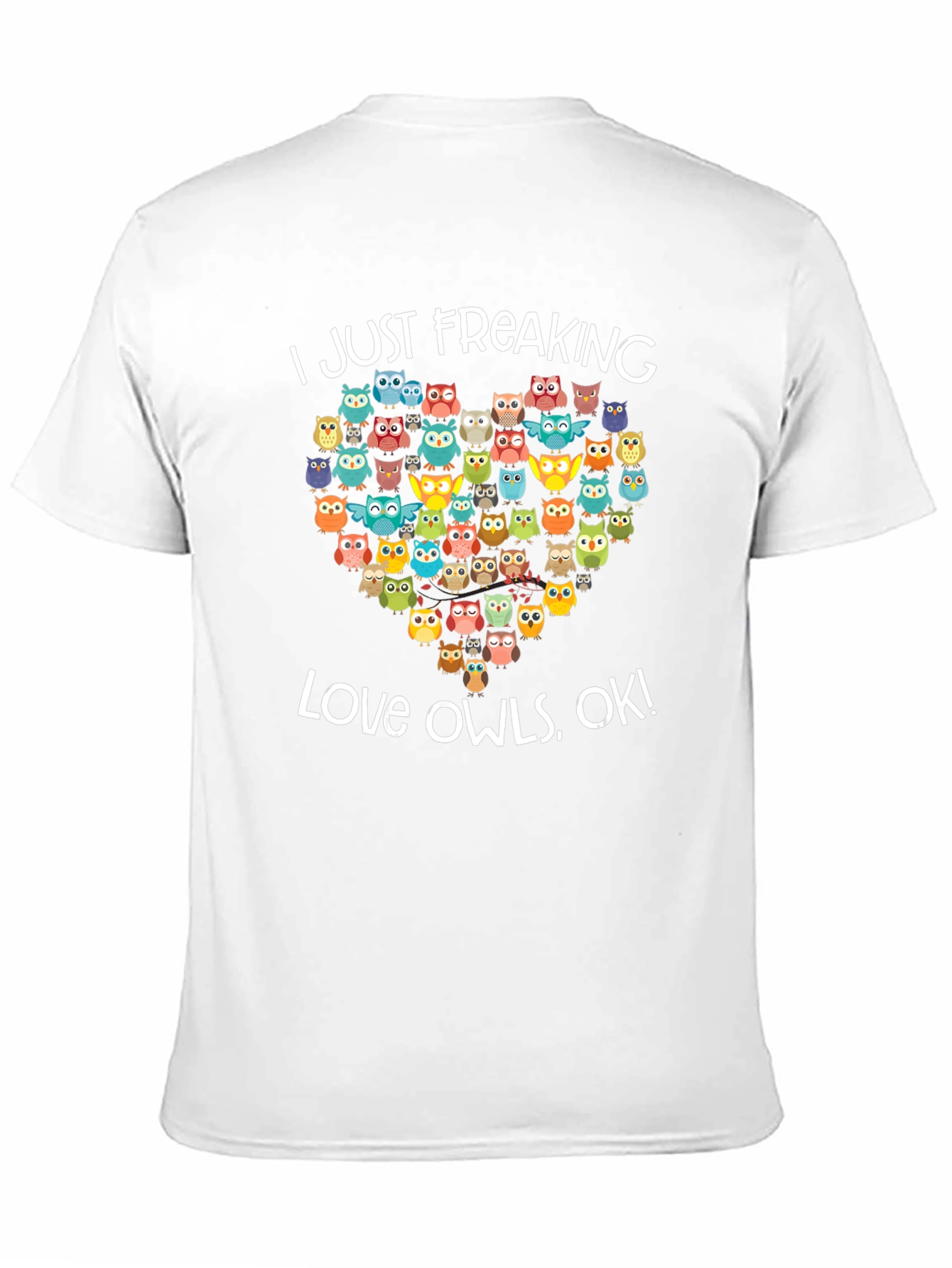 Black I Love Owls Graphic Tee Shirt view 11