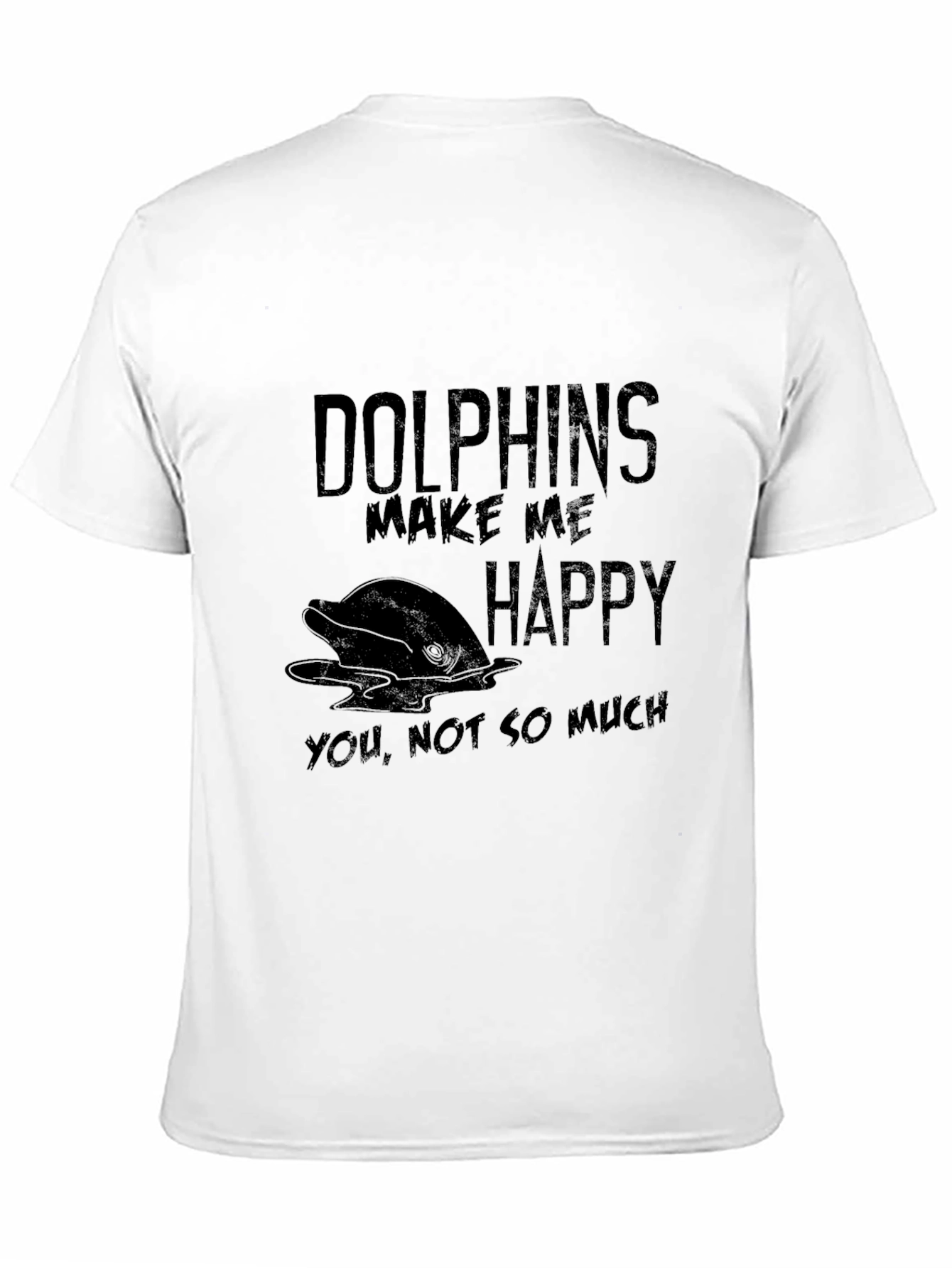Black Dolphin Lover Black T-Shirt - Makes Me Happy view 11