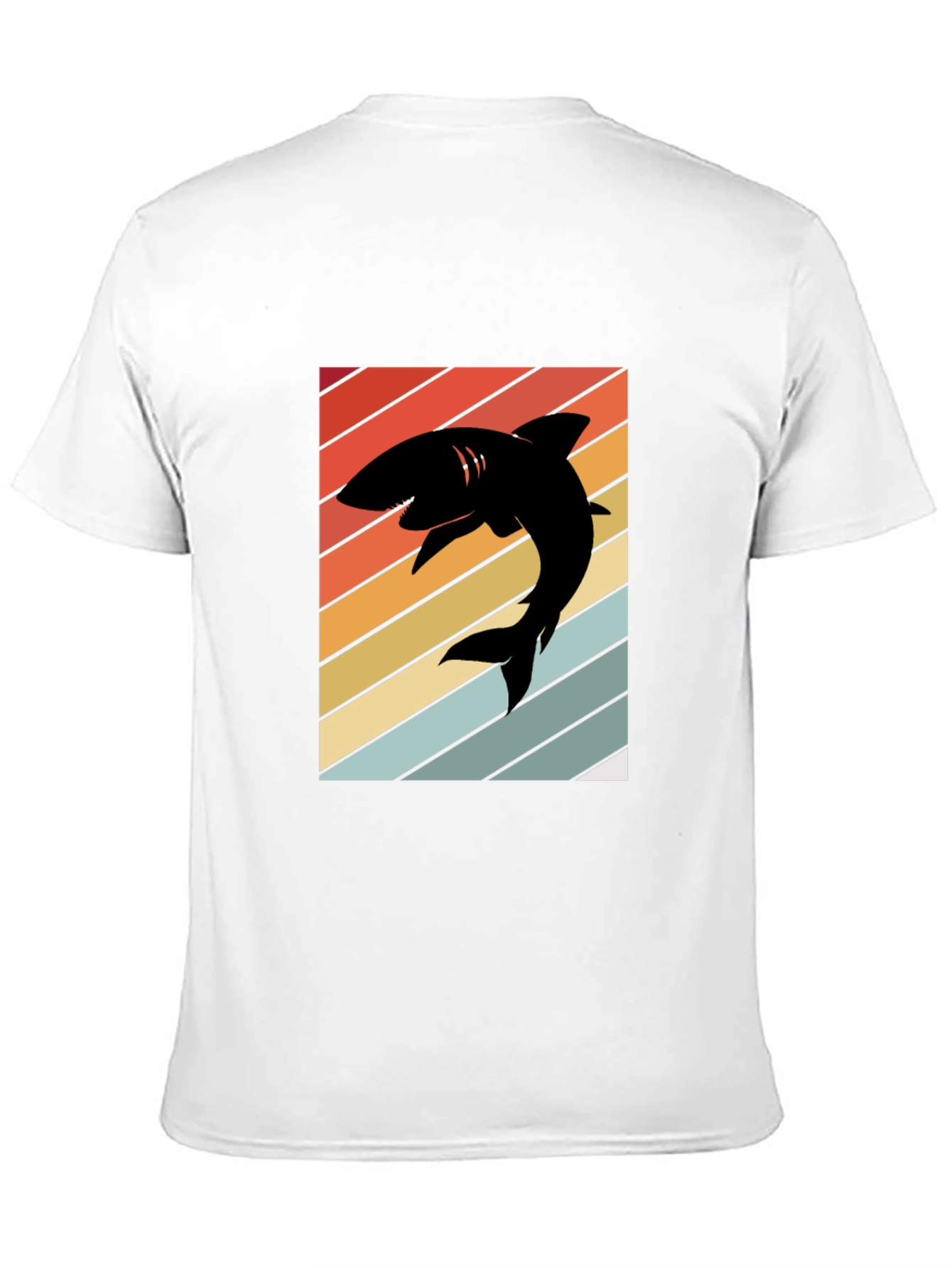 Black Retro Shark Silhouette T-Shirt view 11