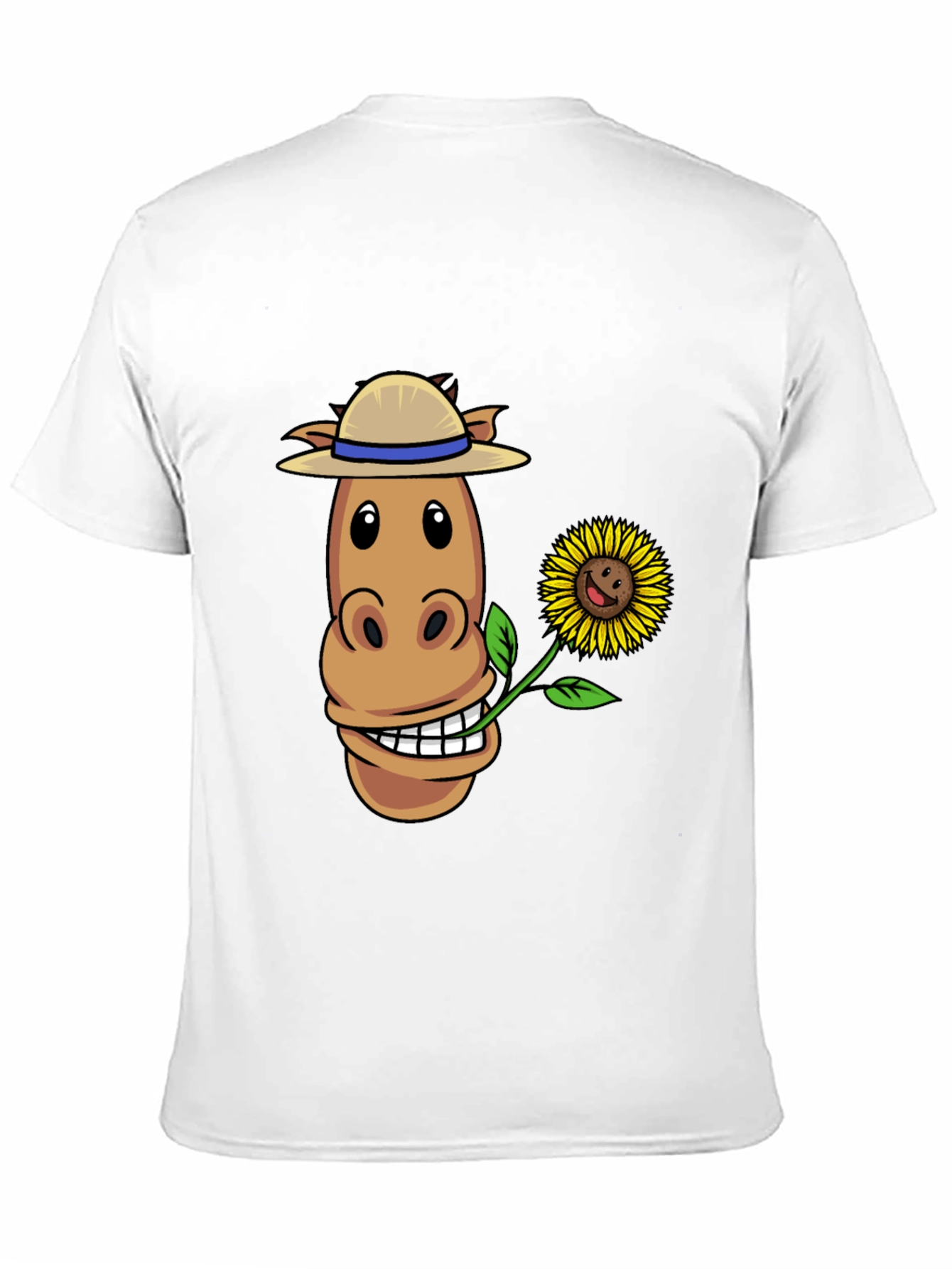 Black Funny Horse & Sunflower Graphic Tee view 11