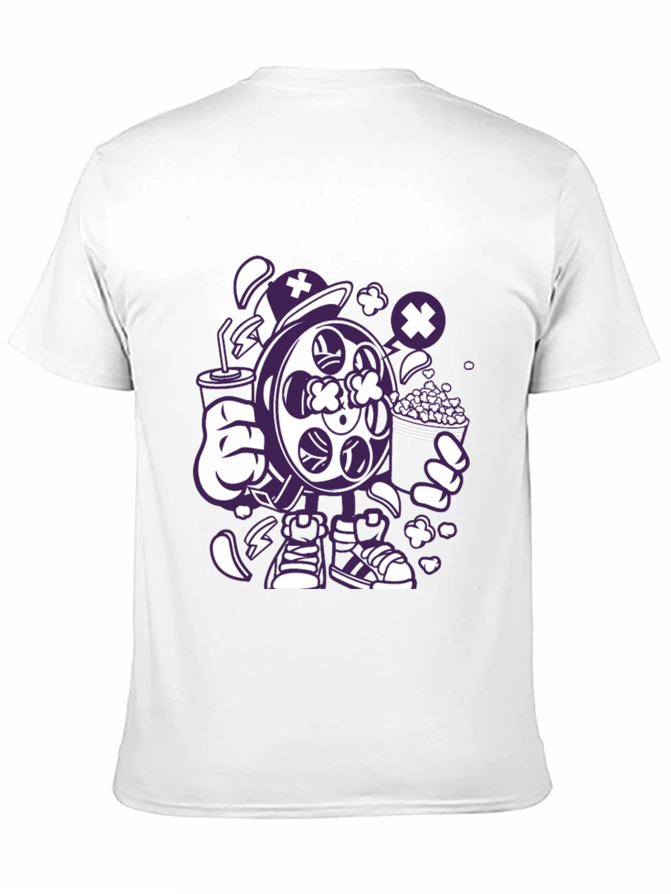 Black Movie Night T-Shirt - Cartoon Reel & Snacks view 11