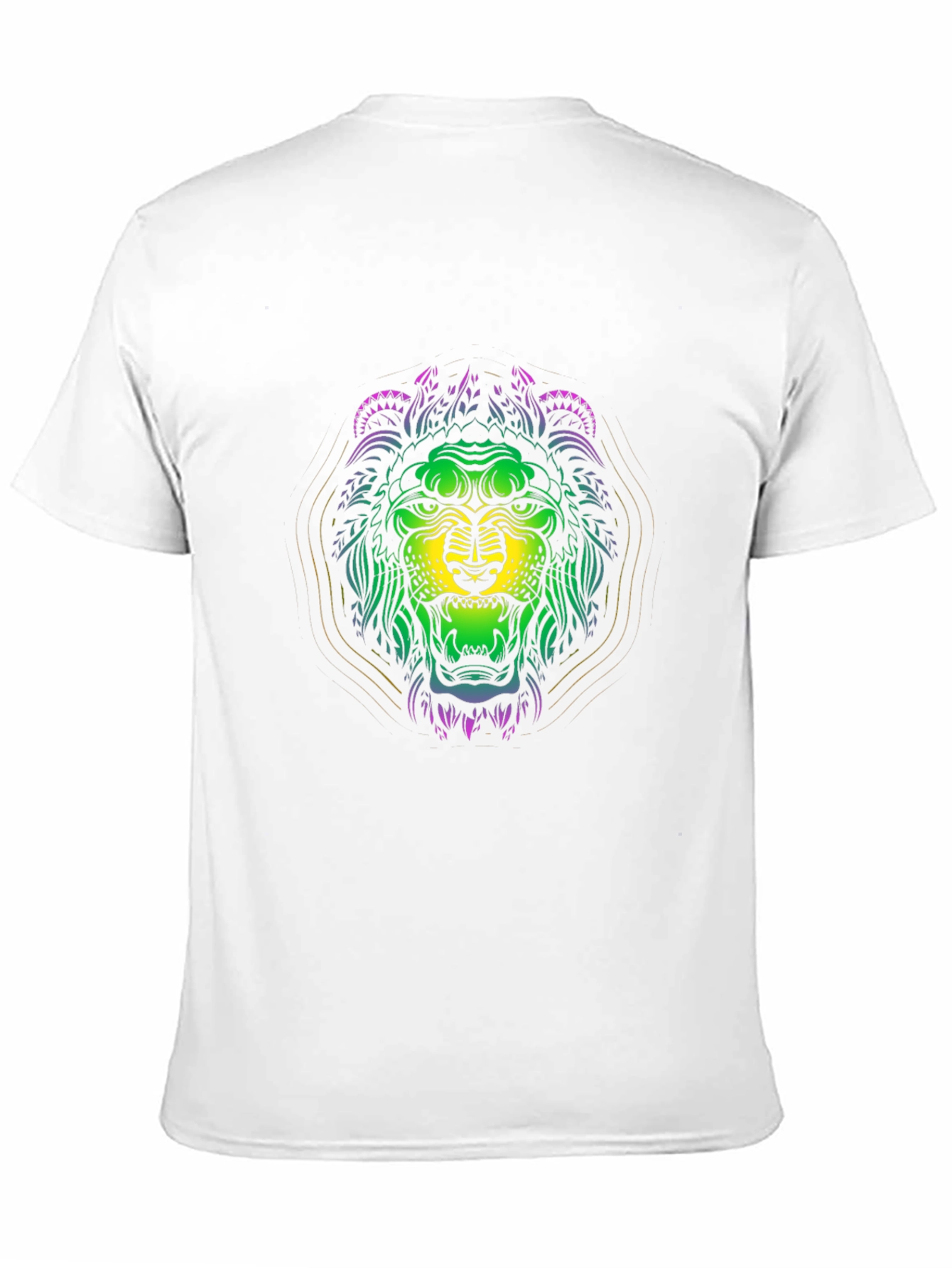 Black Vibrant Lion Graphic Tee - Black Cotton T-Shirt view 11