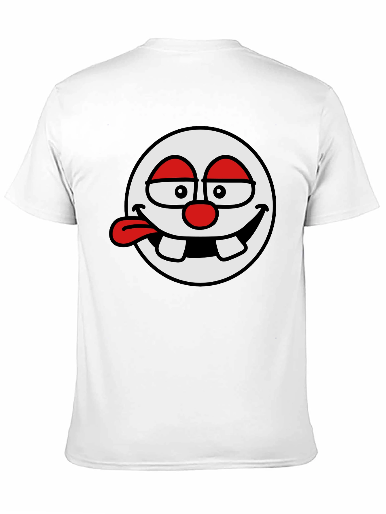 Black Funny Cartoon Face Black T-Shirt view 11
