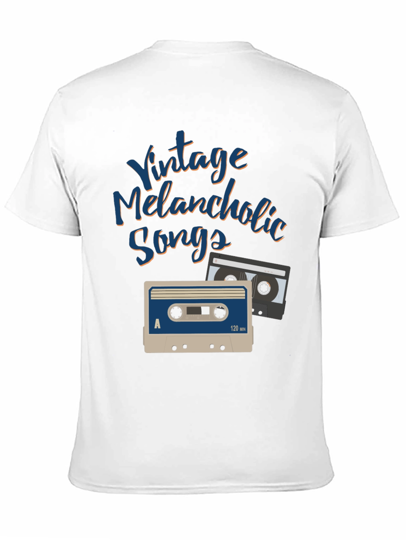 Black Vintage Melancholic Songs Graphic Tee view 11