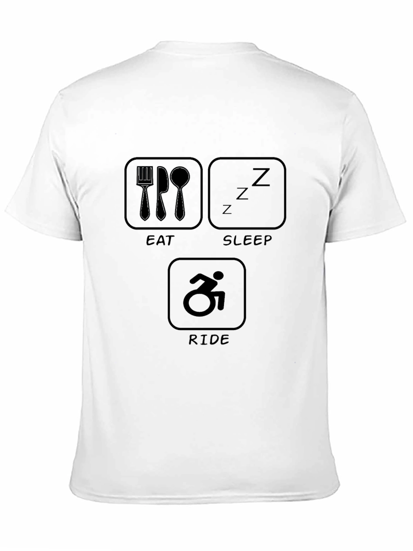 Black Eat Sleep Ride T-Shirt - Sporty Tee view 11