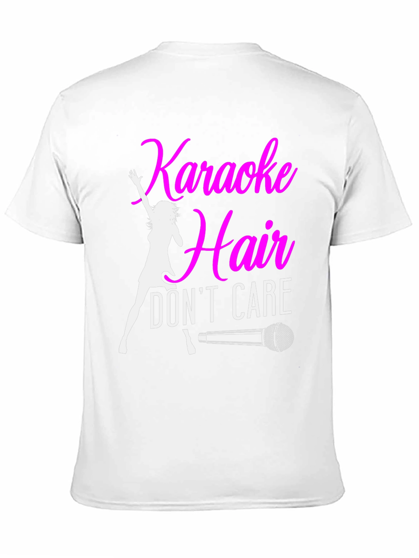 Black Karaoke Hair Don't Care Black T-Shirt view 11