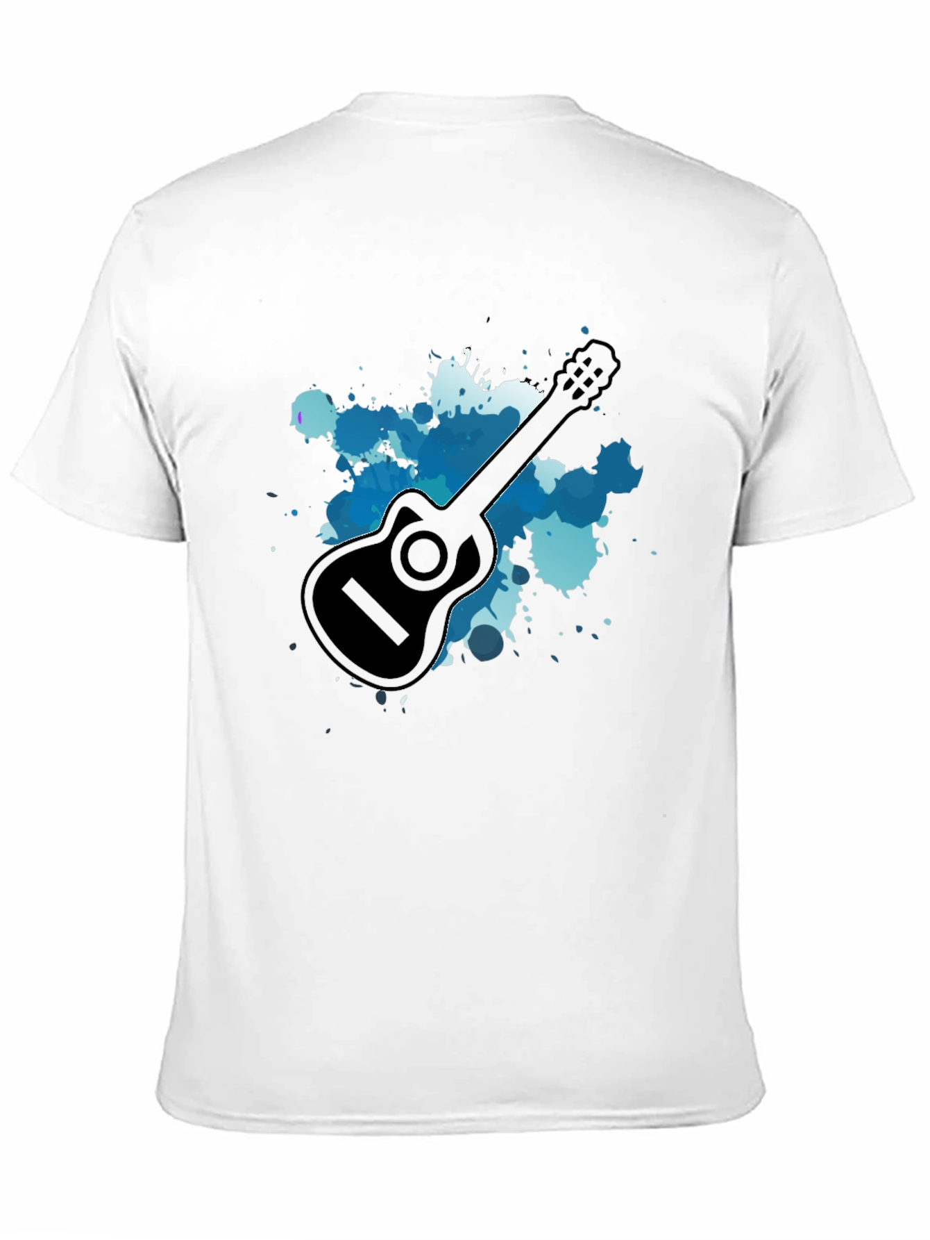 Black Guitar Graphic Black T-Shirt view 11
