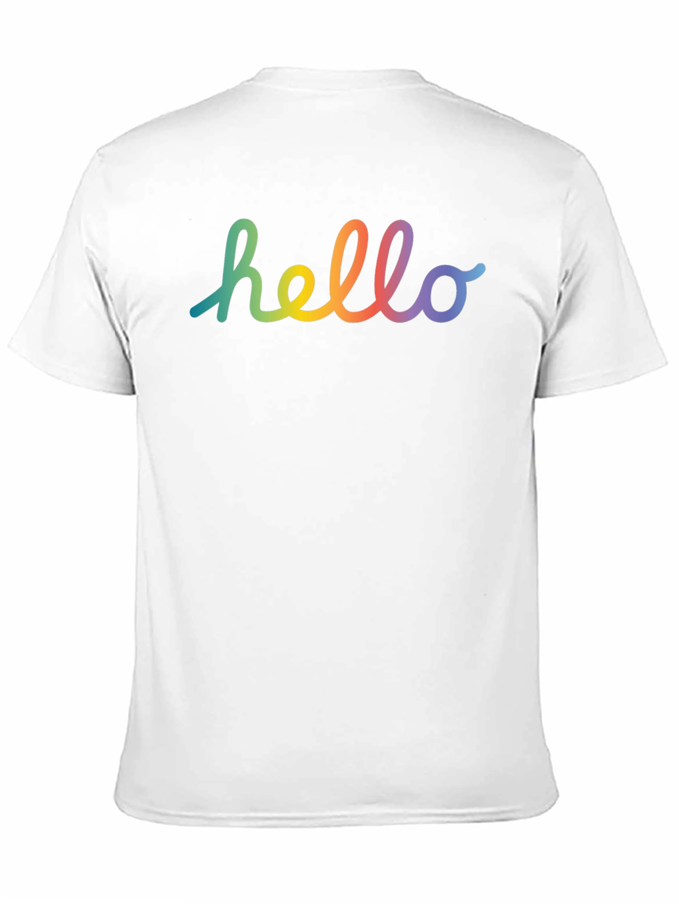 Black Rainbow Hello Graphic Black T-Shirt view 11