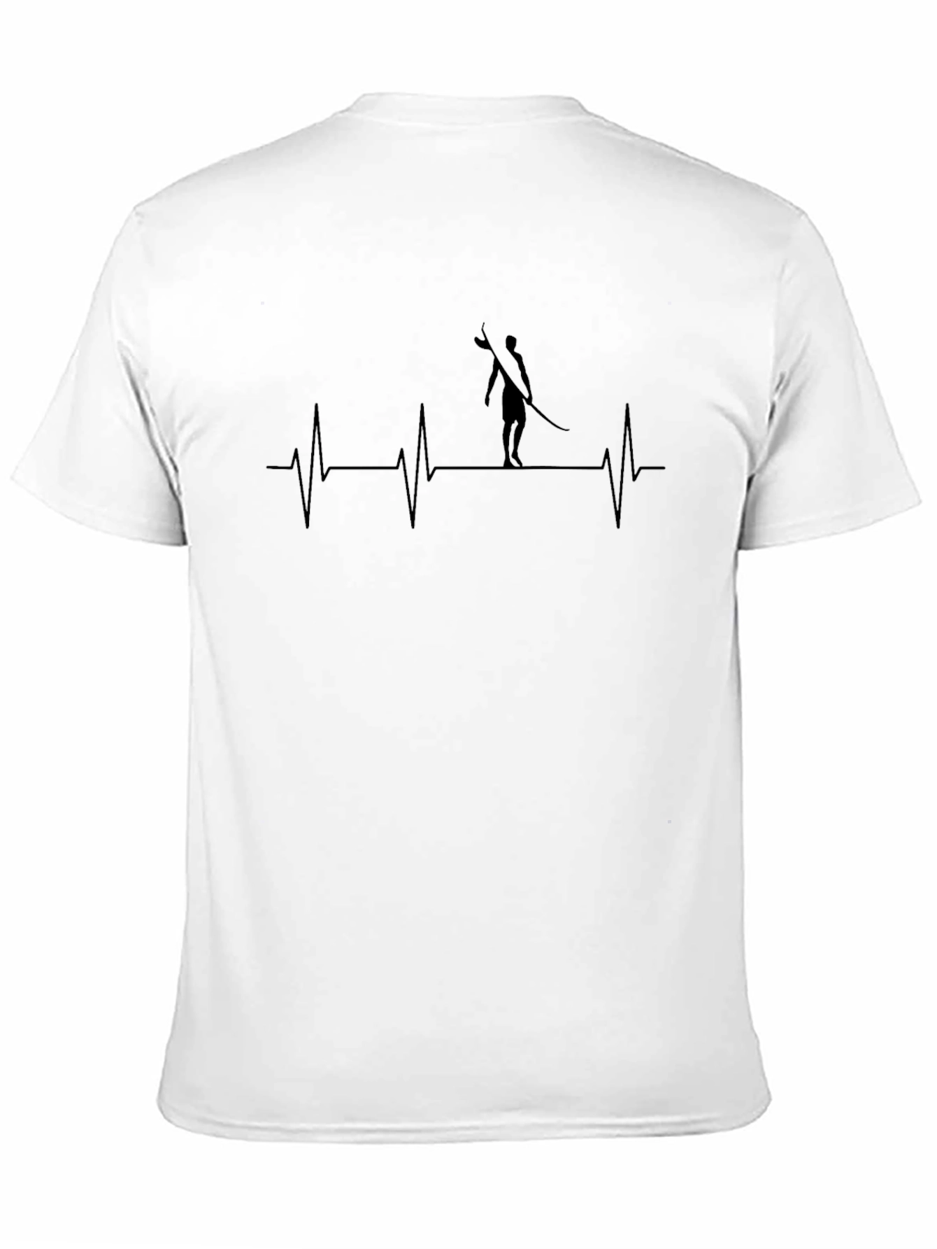 Black Surfer Heartbeat T-Shirt - Black view 11