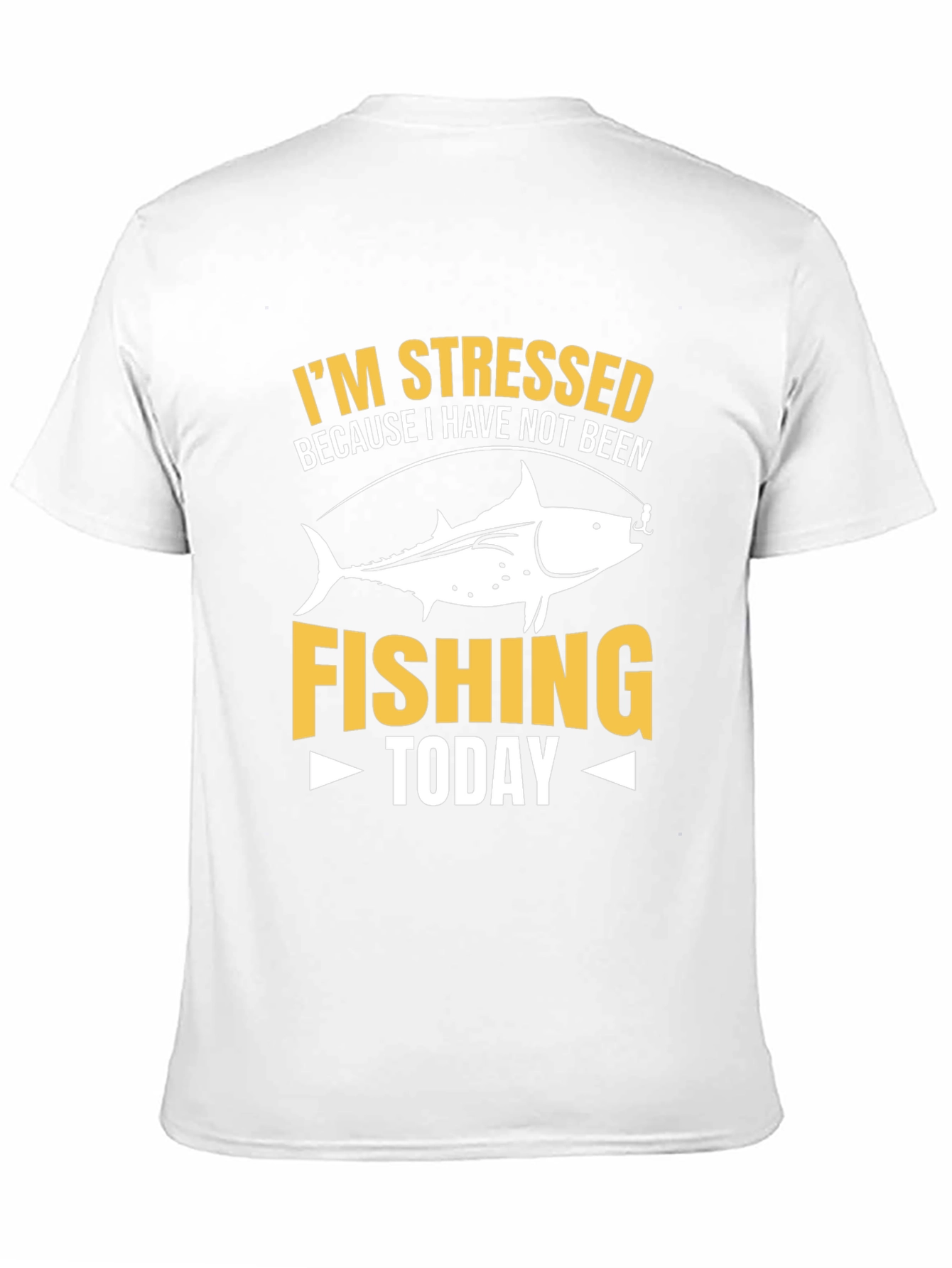 Black Stressed Because Fishing T-Shirt view 11