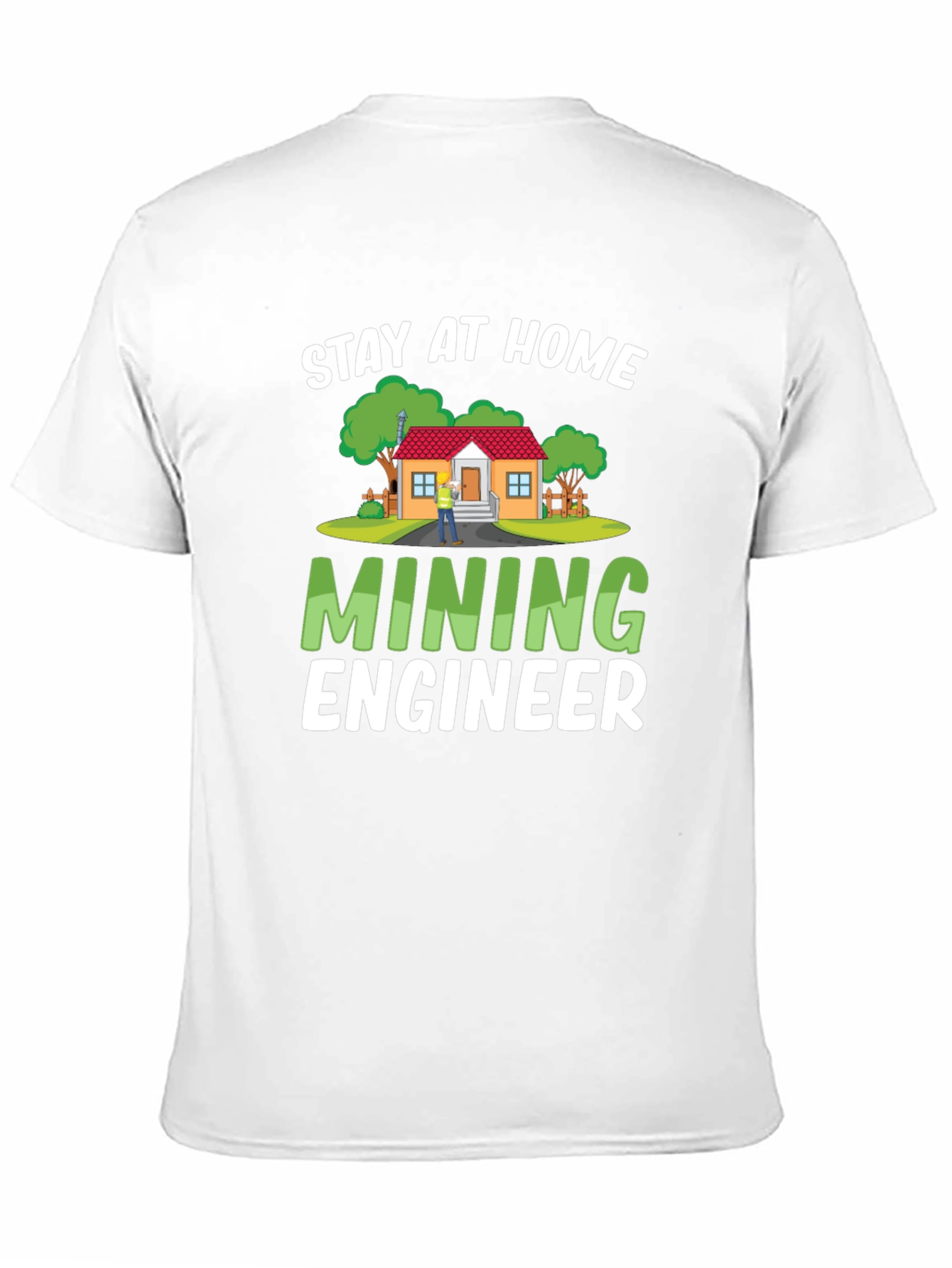 Black Stay At Home Mining Engineer Black T-Shirt view 11
