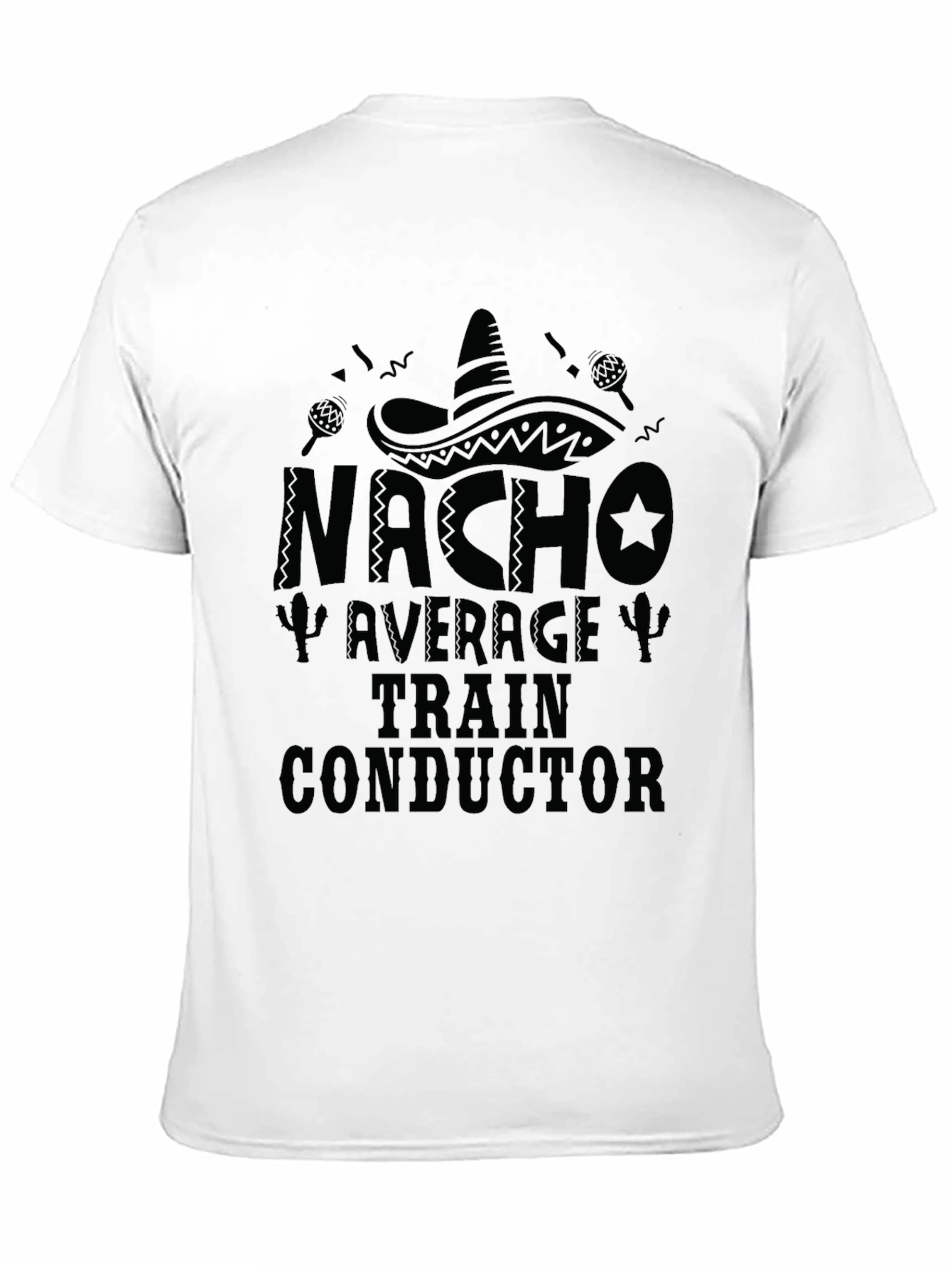Black Nacho Average Train Conductor Graphic Tee view 11
