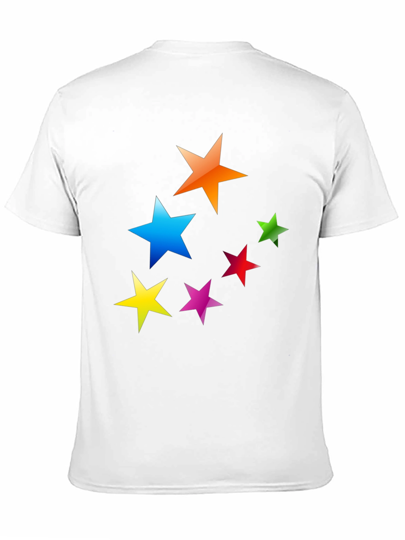 Black Colorful Stars Graphic T-Shirt - Casual Tee view 11