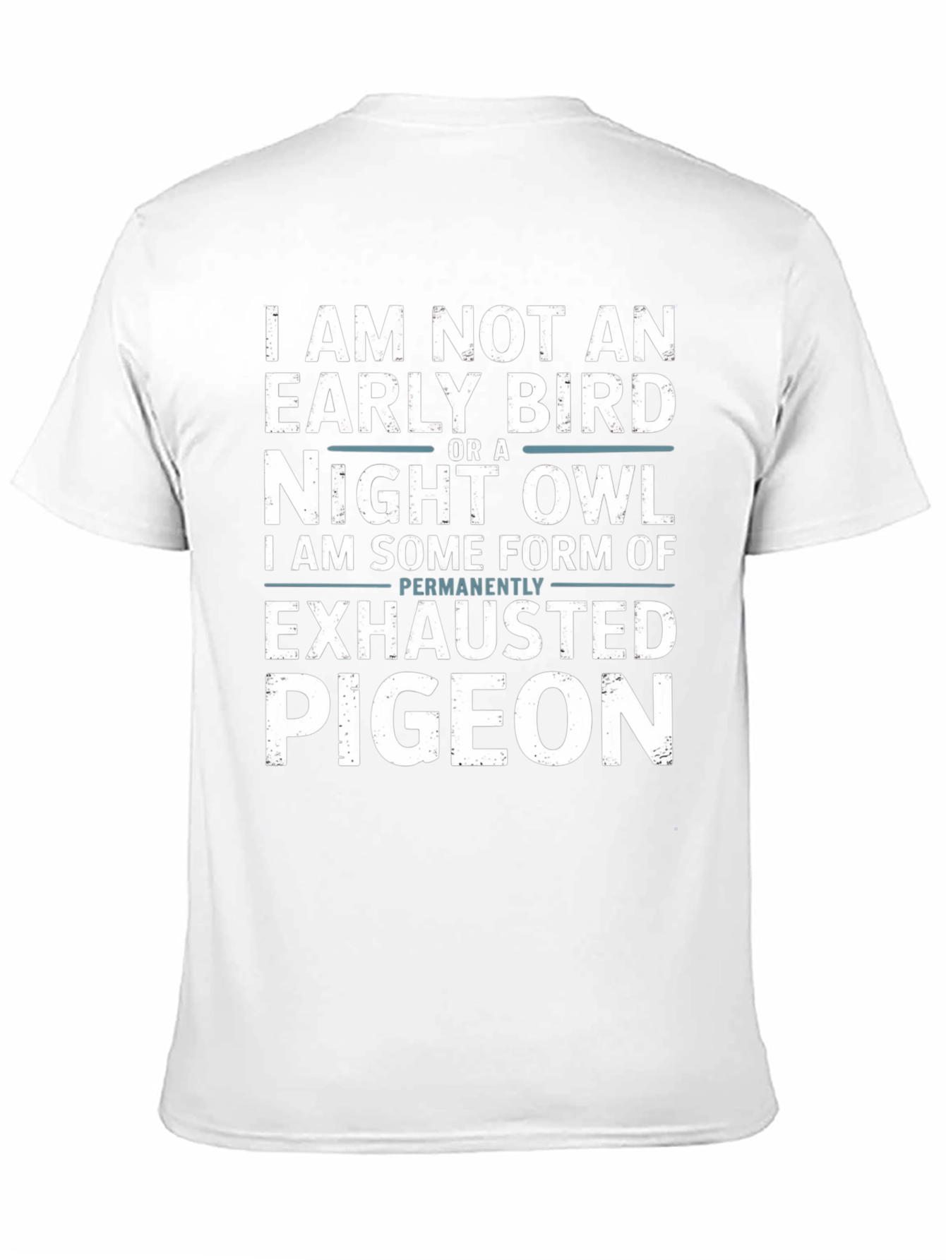 Black Exhausted Pigeon Funny Graphic T-Shirt view 11
