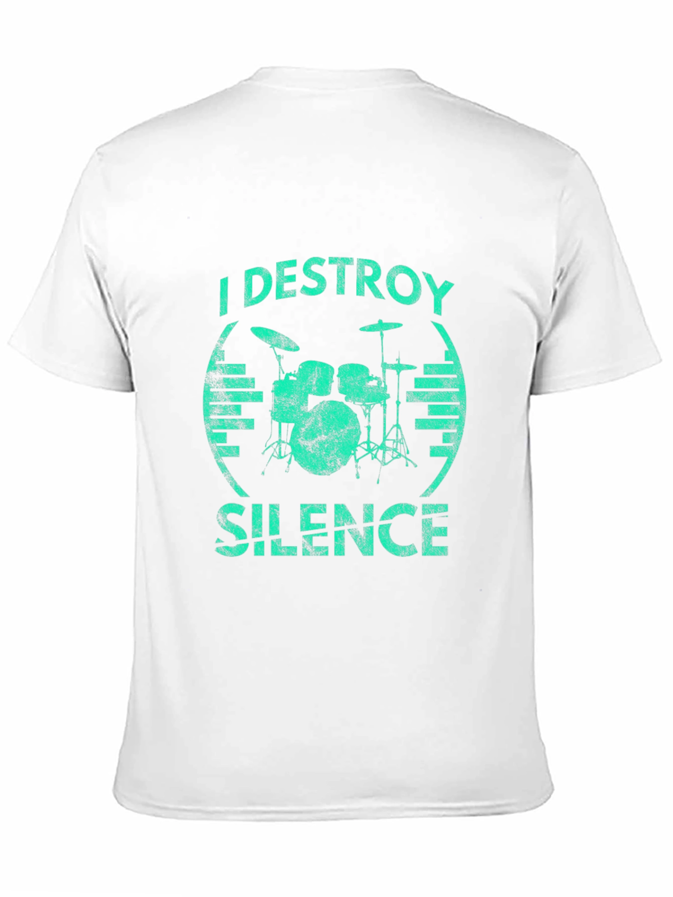 Black I Destroy Silence Drummer T-Shirt - Black view 11