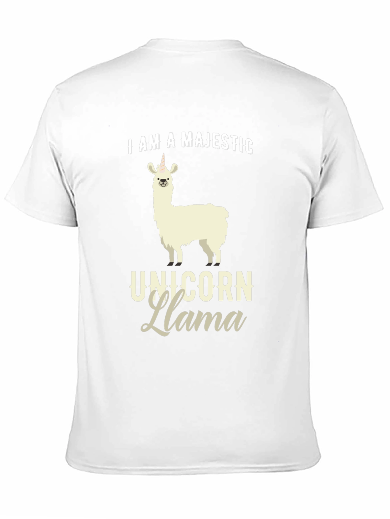 Black Majestic Unicorn Llama Graphic T-Shirt view 11