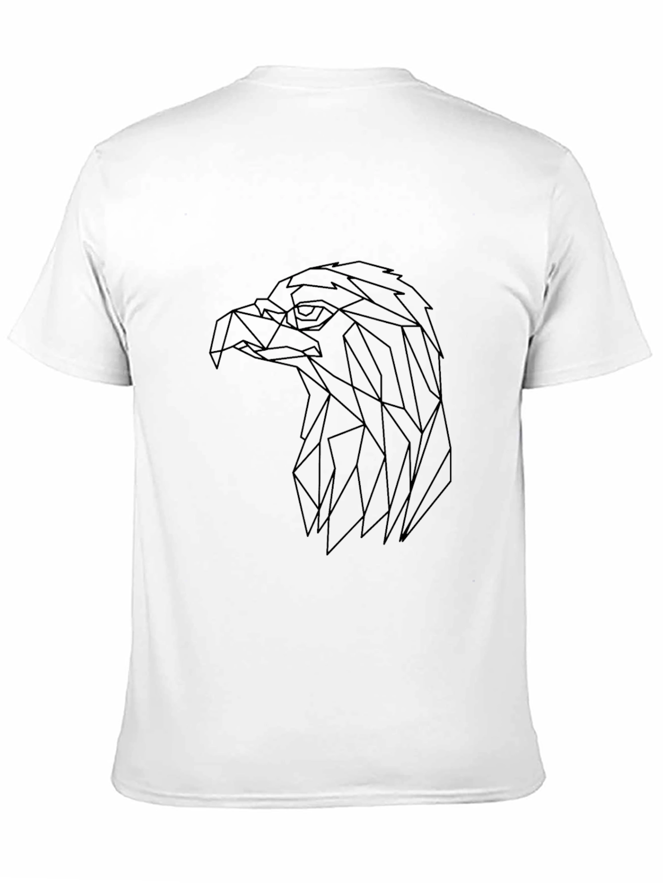 Black Geometric Eagle Head Tee - Modern Line Art T-Shirt view 11