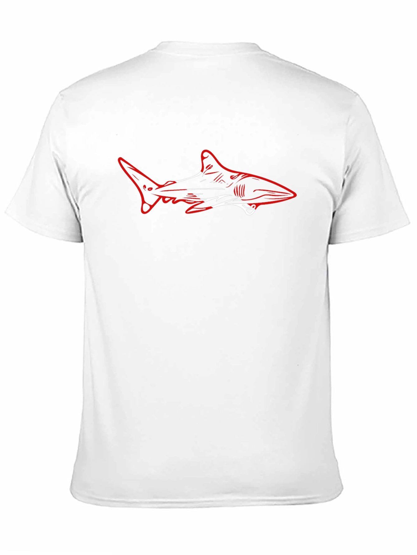 Black Men's Black T-Shirt with Shark Graphic view 11