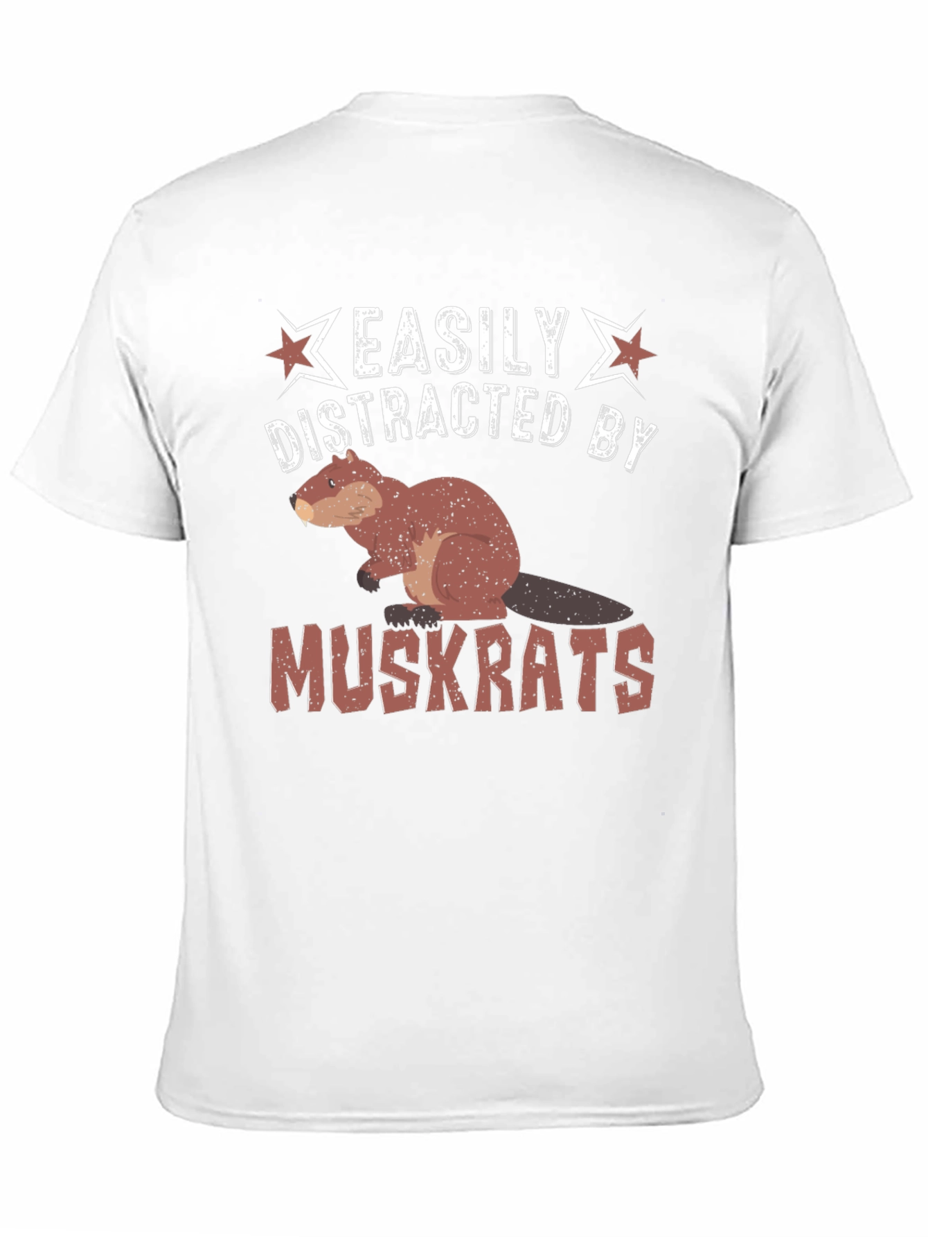 Black Easily Distracted by Muskrats Funny T-Shirt view 11