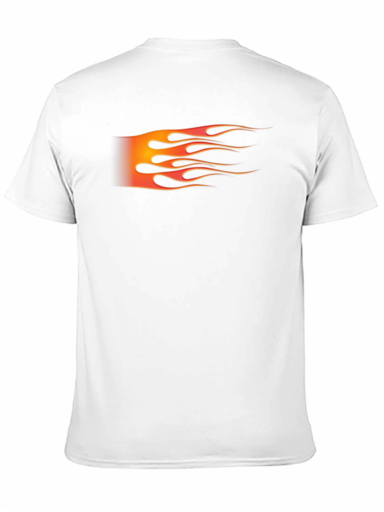 Black Men's Black T-Shirt with Flame Graphic view 11