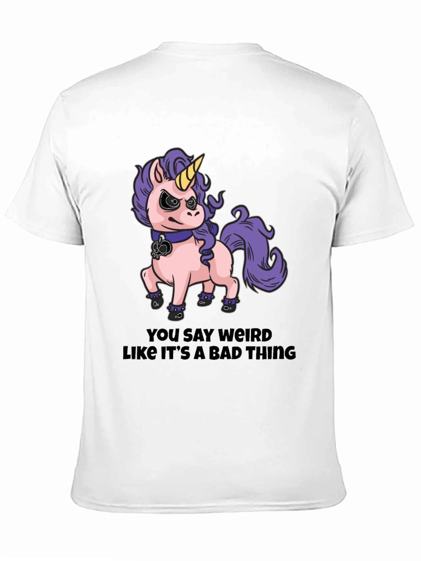 Black Funny Unicorn T-Shirt - You Say Weird view 11