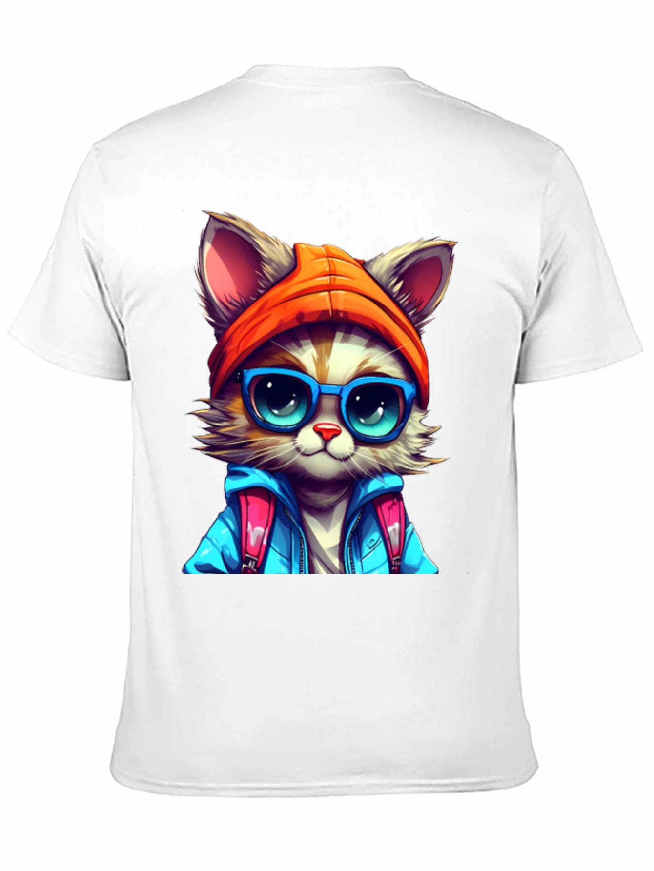 Black Cat with Glasses Graphic Tee view 11