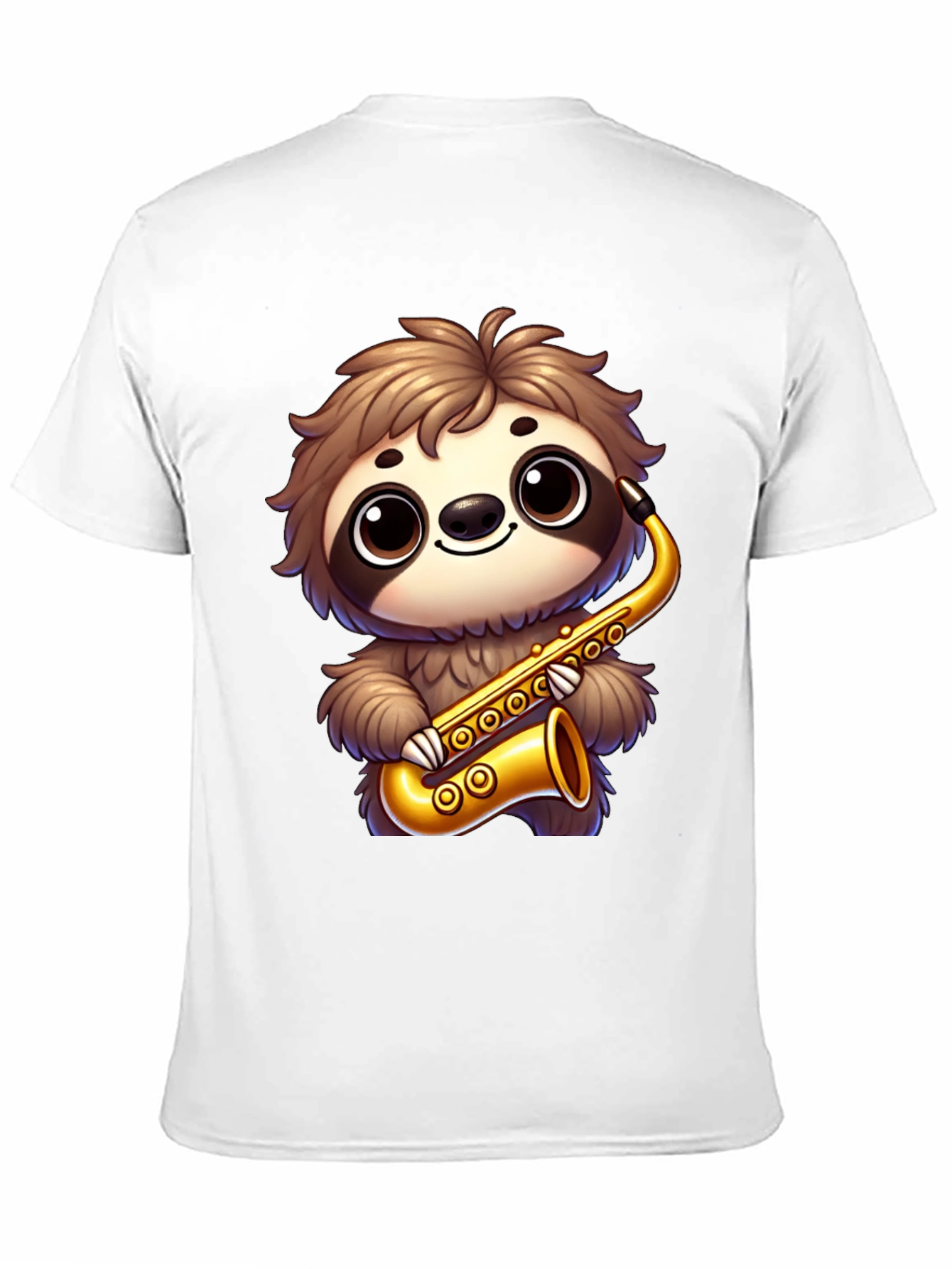 Black Sloth Saxophone T-Shirt - Cartoon Musician Tee view 11