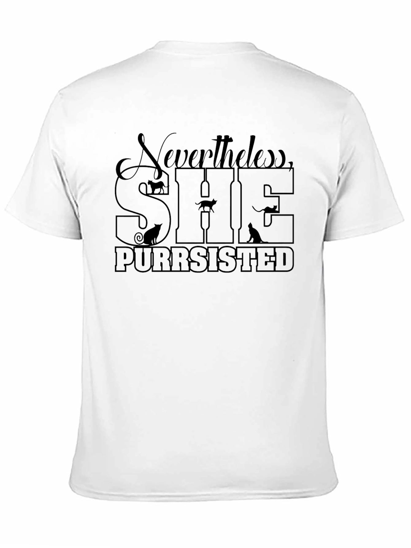 Black Nevertheless She Purrsisted Cat T-Shirt view 11