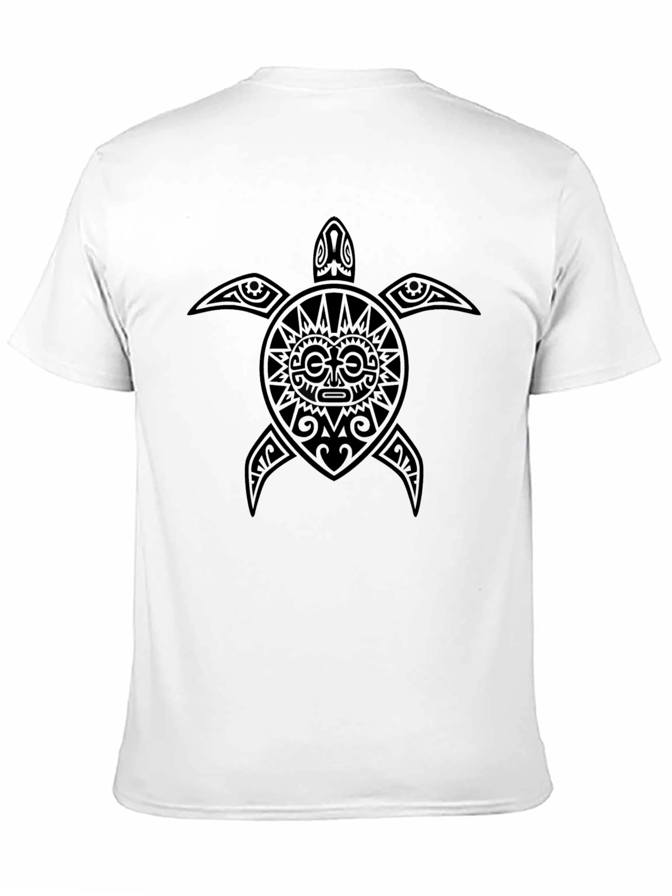 Black Tribal Turtle Graphic Tee - Black Casual T-Shirt view 11