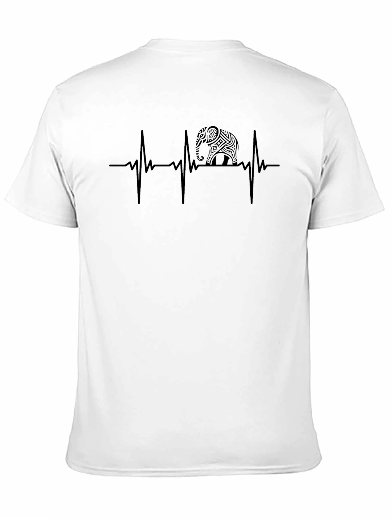 Black Elephant Heartbeat Graphic T-Shirt view 11