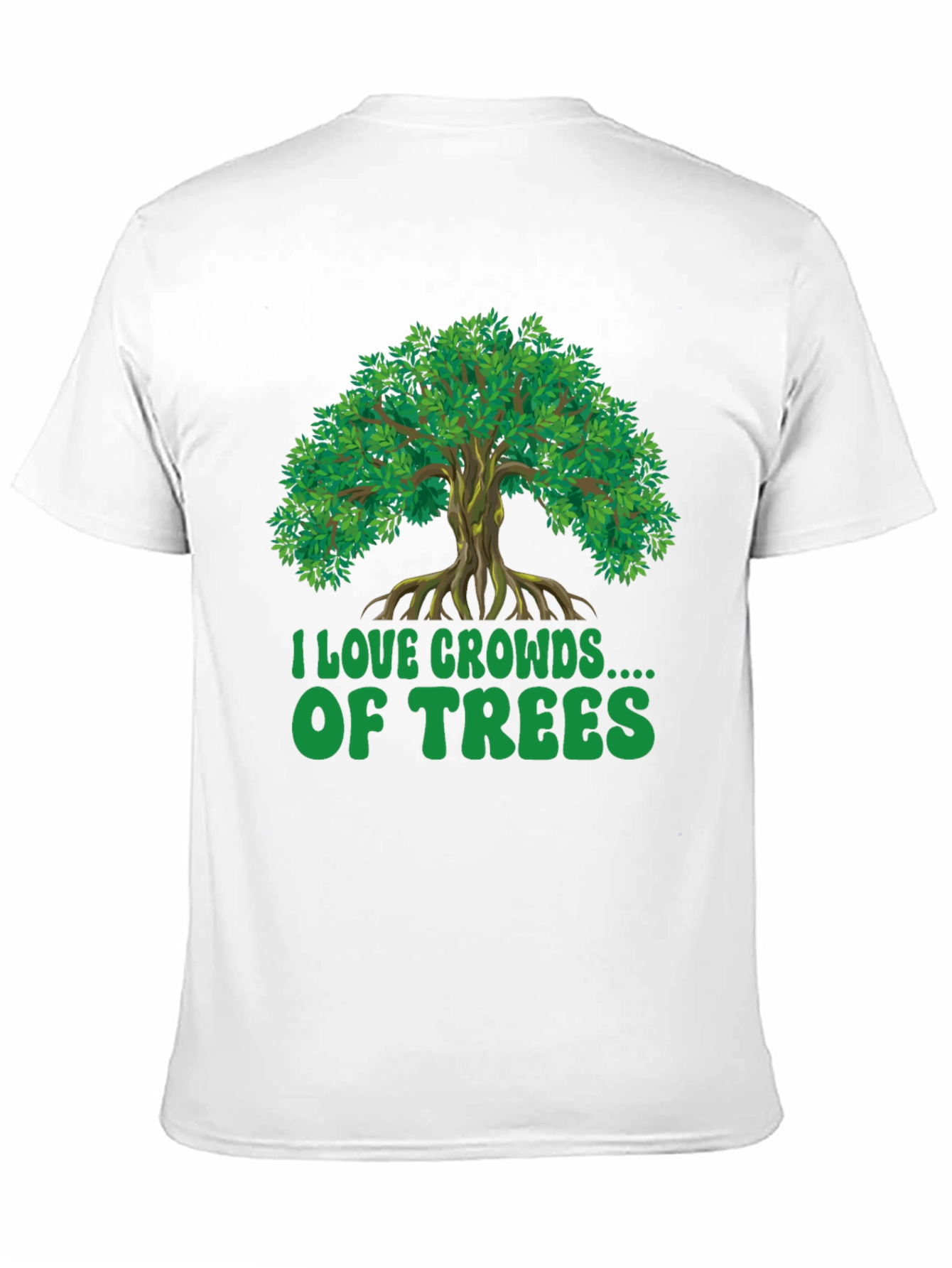Black I Love Crowds of Trees Graphic T-Shirt view 11