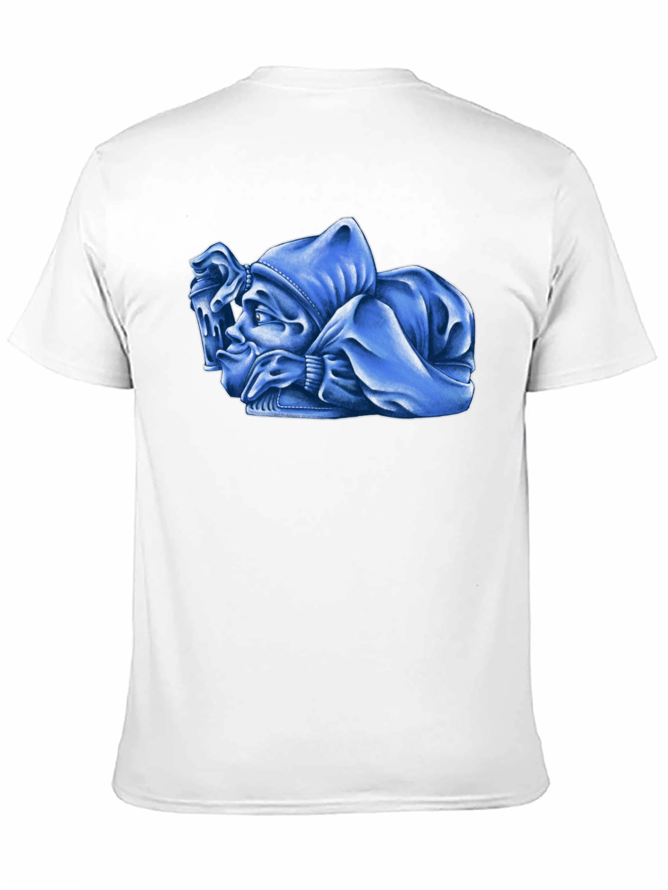 Black Blue Cartoon Character Graphic Black T-Shirt view 11