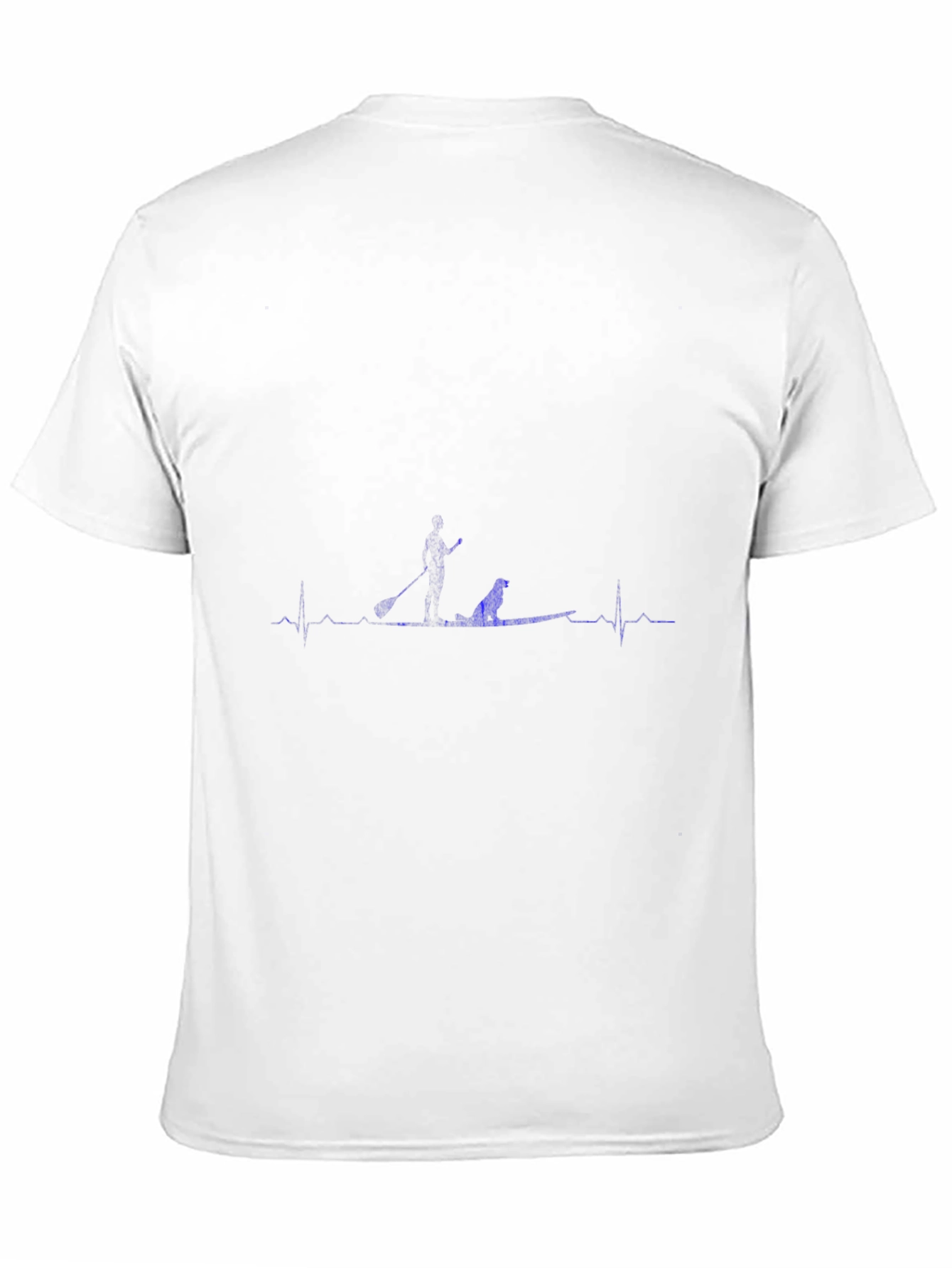 Black Paddle Boarding Dog Heartbeat Tee view 11