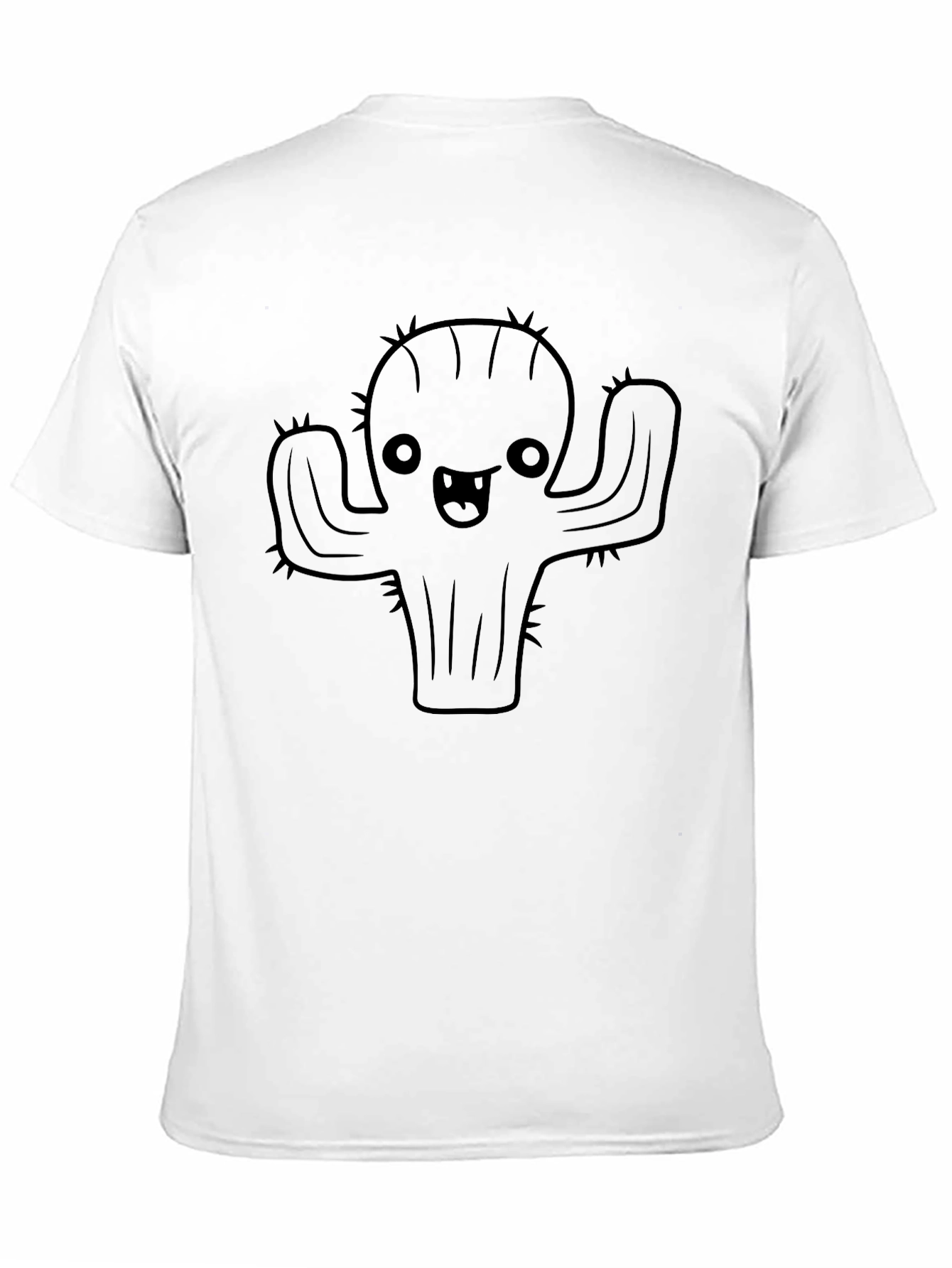 Black Cute Cartoon Cactus Black T-Shirt view 11