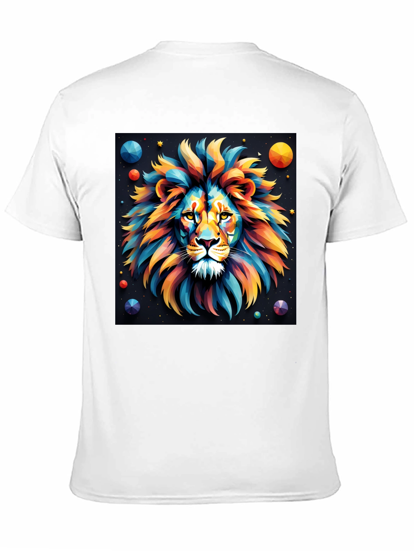 Black Colorful Lion Graphic T-Shirt - Bold Artistic Design view 11