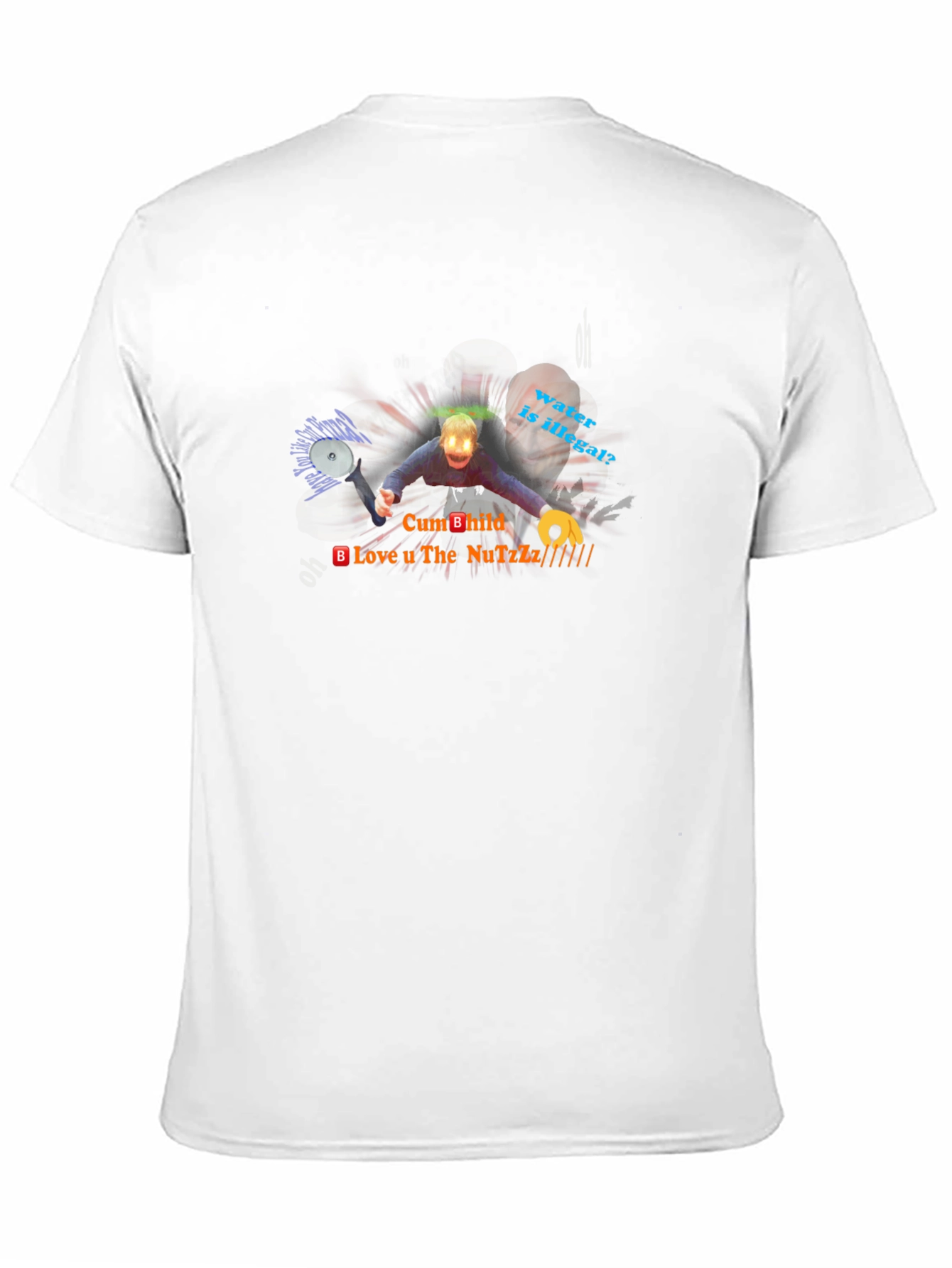 Black Offensive Meme Tee - Black Crew Neck T-Shirt view 11