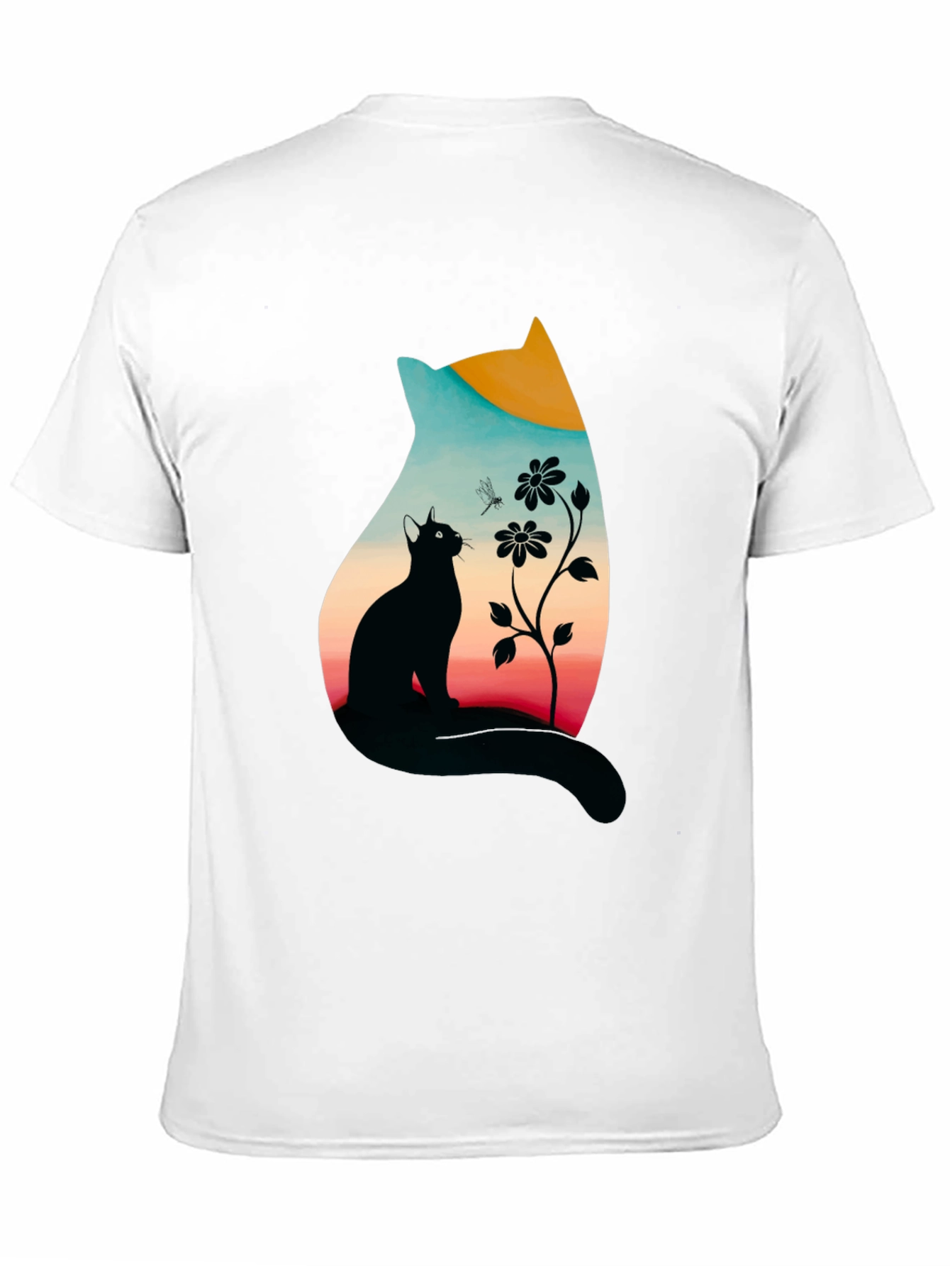 Black Cat Silhouette Graphic Print Tee view 11