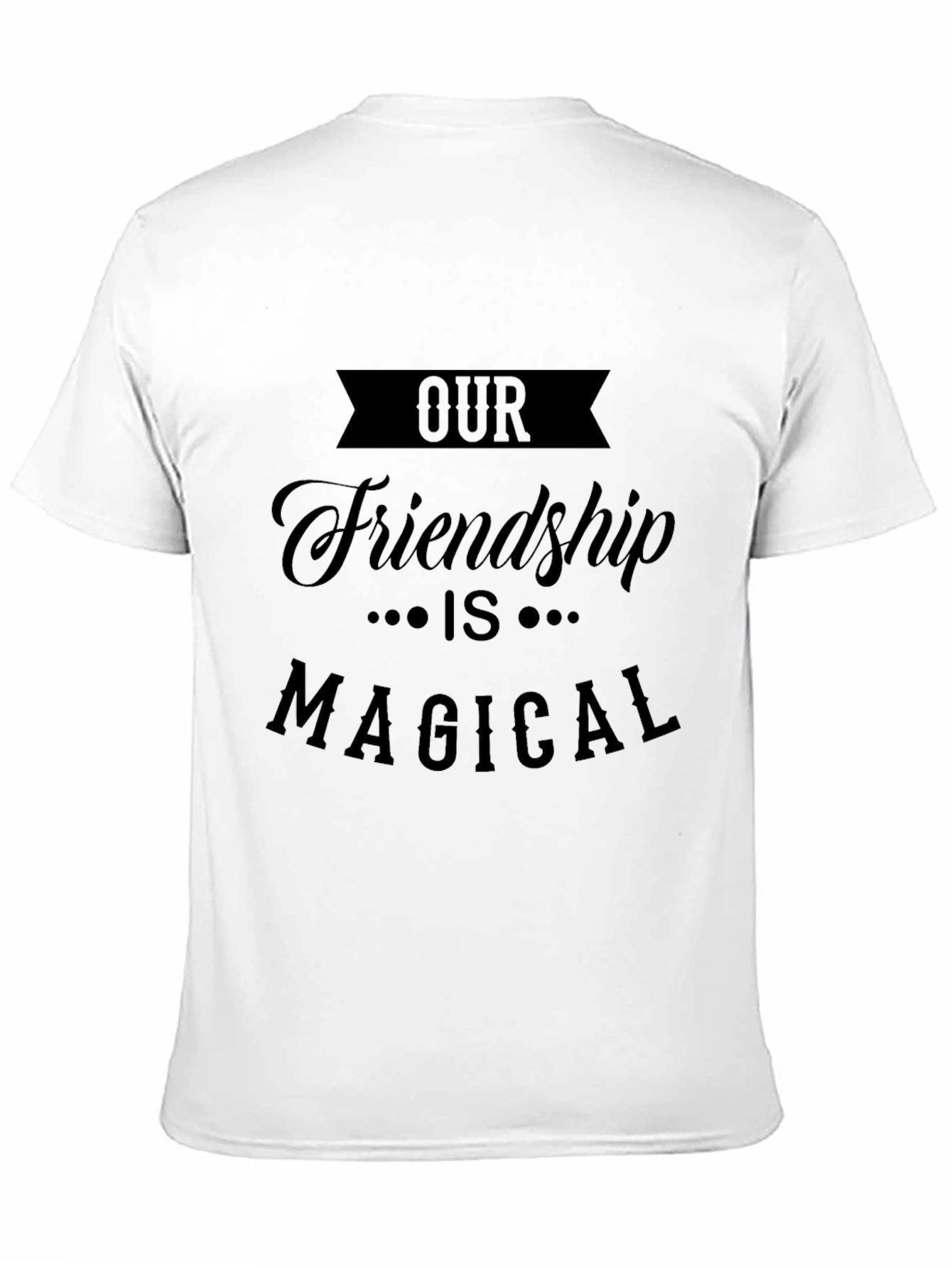 Black Our Friendship is Magical Black T-Shirt view 11