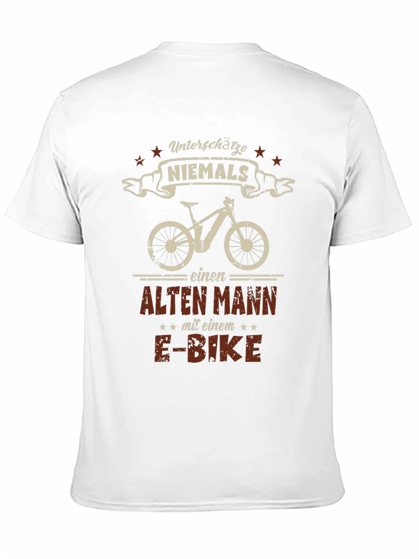 Black Funny German E-Bike Old Man T-Shirt view 11