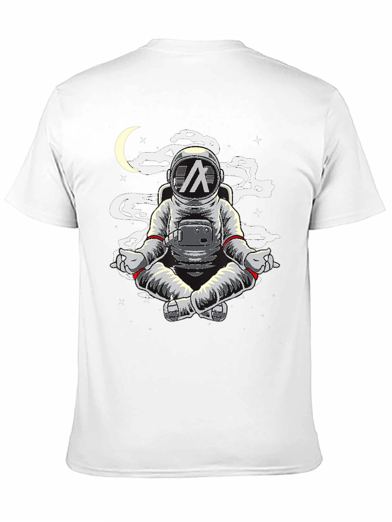 Black Astronaut Meditating T-Shirt - Space Yoga Black Tee view 11