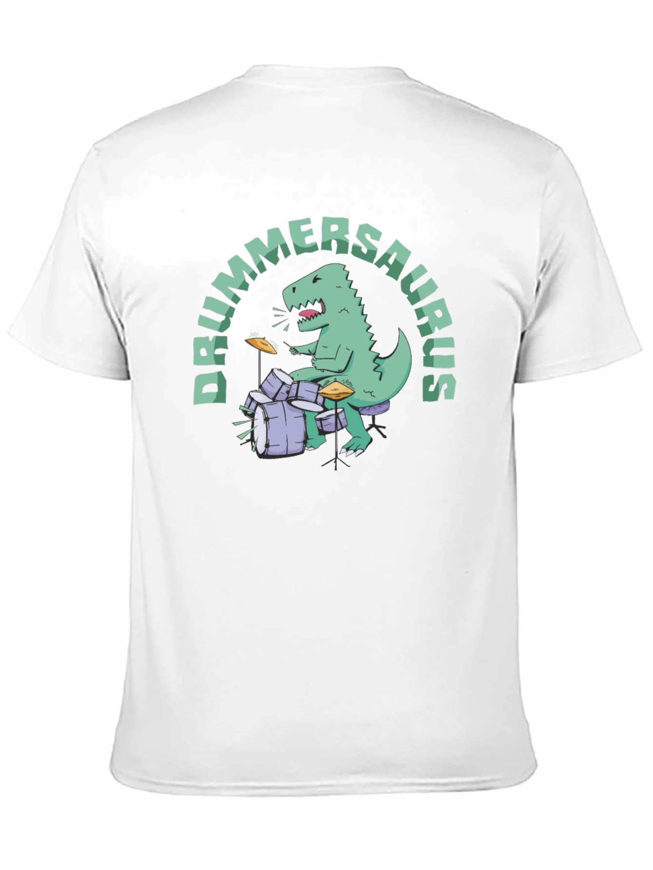Black Drummersaurus T-Shirt - Dino Drummer Tee view 11